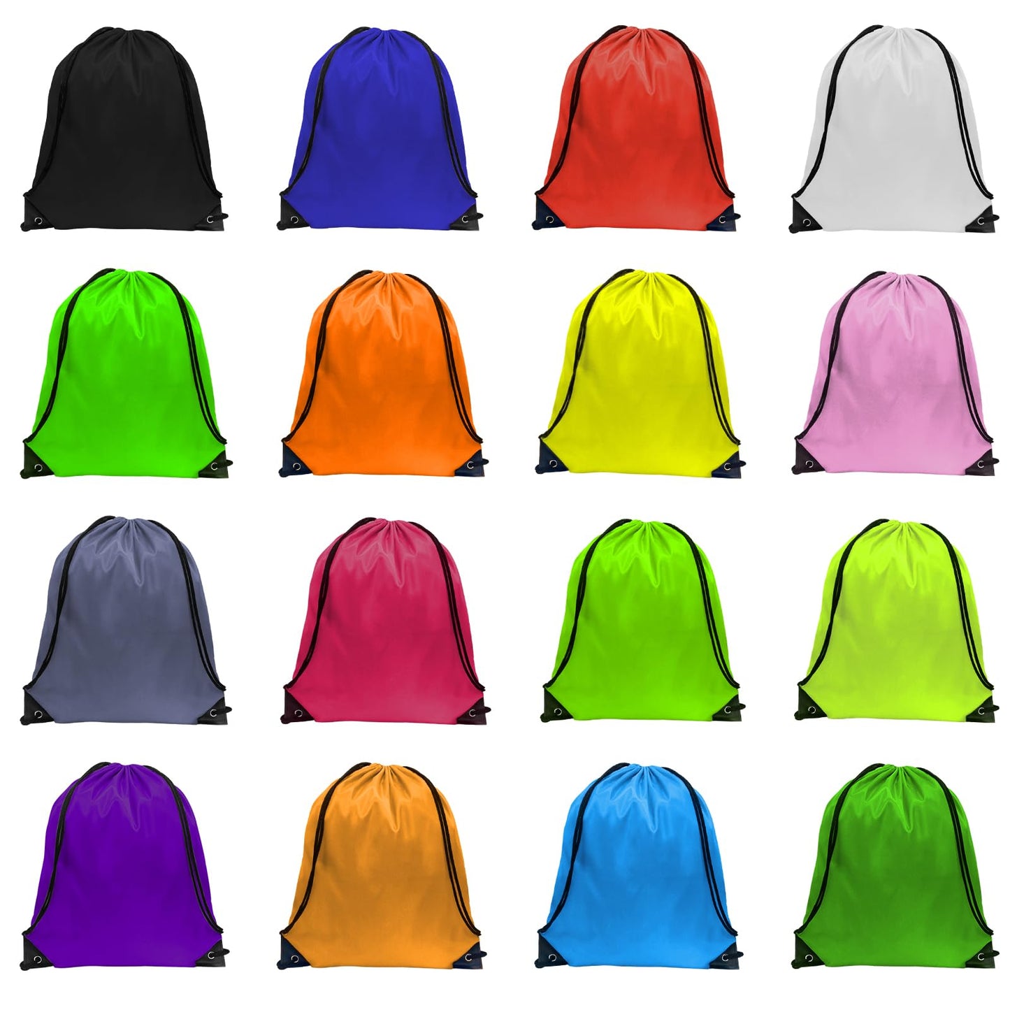 GoodtoU DraDrawstring Backpacks, Drawstring Bags Bulk Nylon Backpack Draw String Back Bag Cinch Sack Drawstring Gym Bag Drawstring Backpack for Sport, Traveling, Team (16 Colors, 16Pcs)