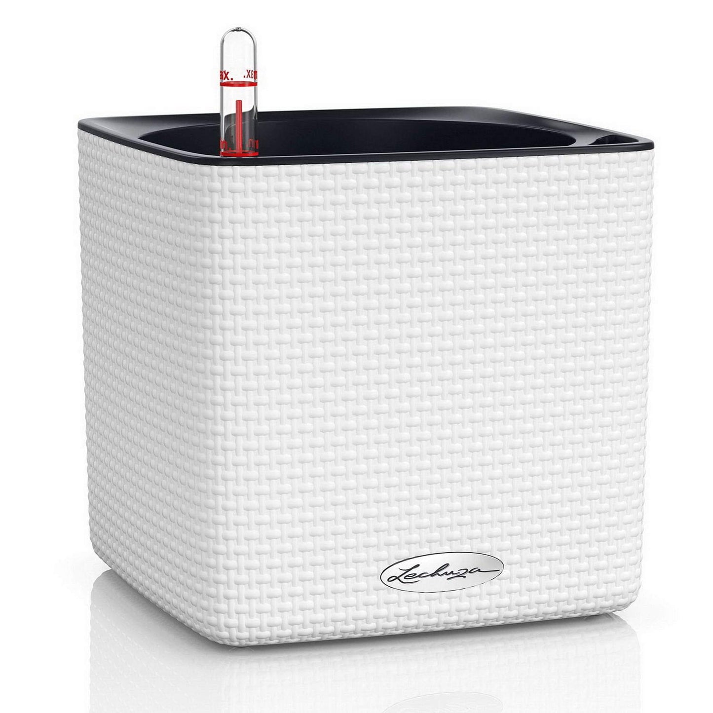 Lechuza Cube Color 16 Self Watering Plant Pot, White, 17 cm Diameterx 17 cm Width x 16 cm Height