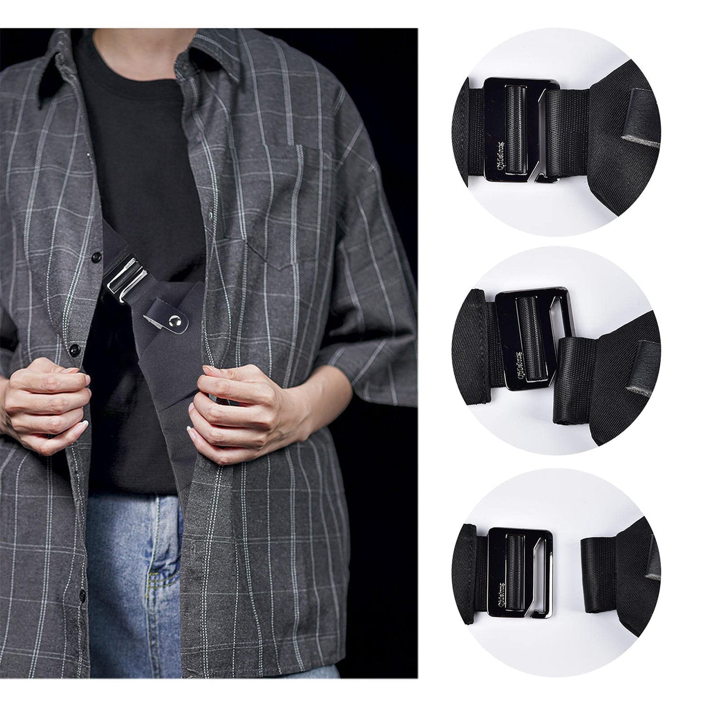 Fibrdoo Multi-pocket Chest Bag, Anti-Theft Shoulder Bag, Waterproof Sling Crossbody Bag, for Men Bicycle Hiking Jogging, Black