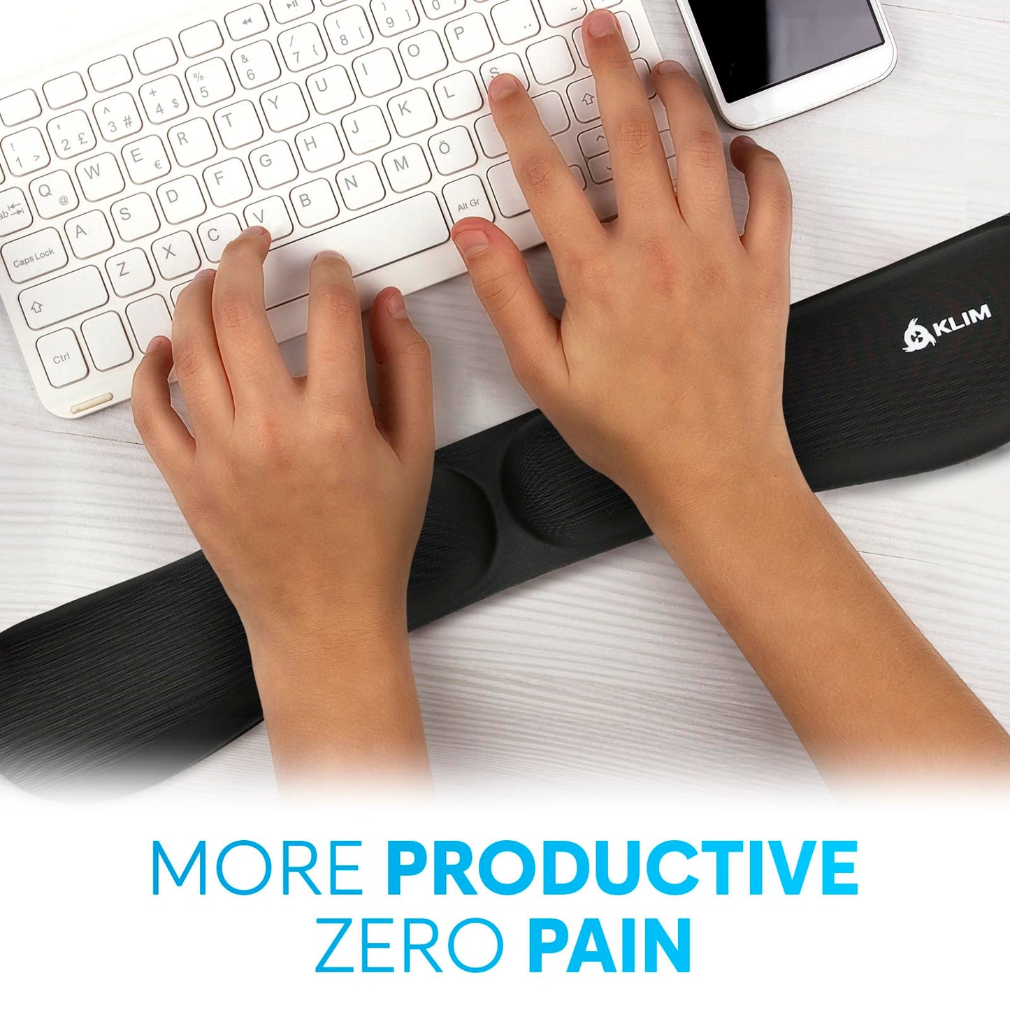 Keyboard Wrist Rest, Wrist Rest for Computer Keyboard, Memory Foam, Wrist Support, Ergonomic Design for Typing Pain Relief, 2 Pieces Mouse & Keyboard Set, Mouse Wrist Rest, Stain Resistant, Black