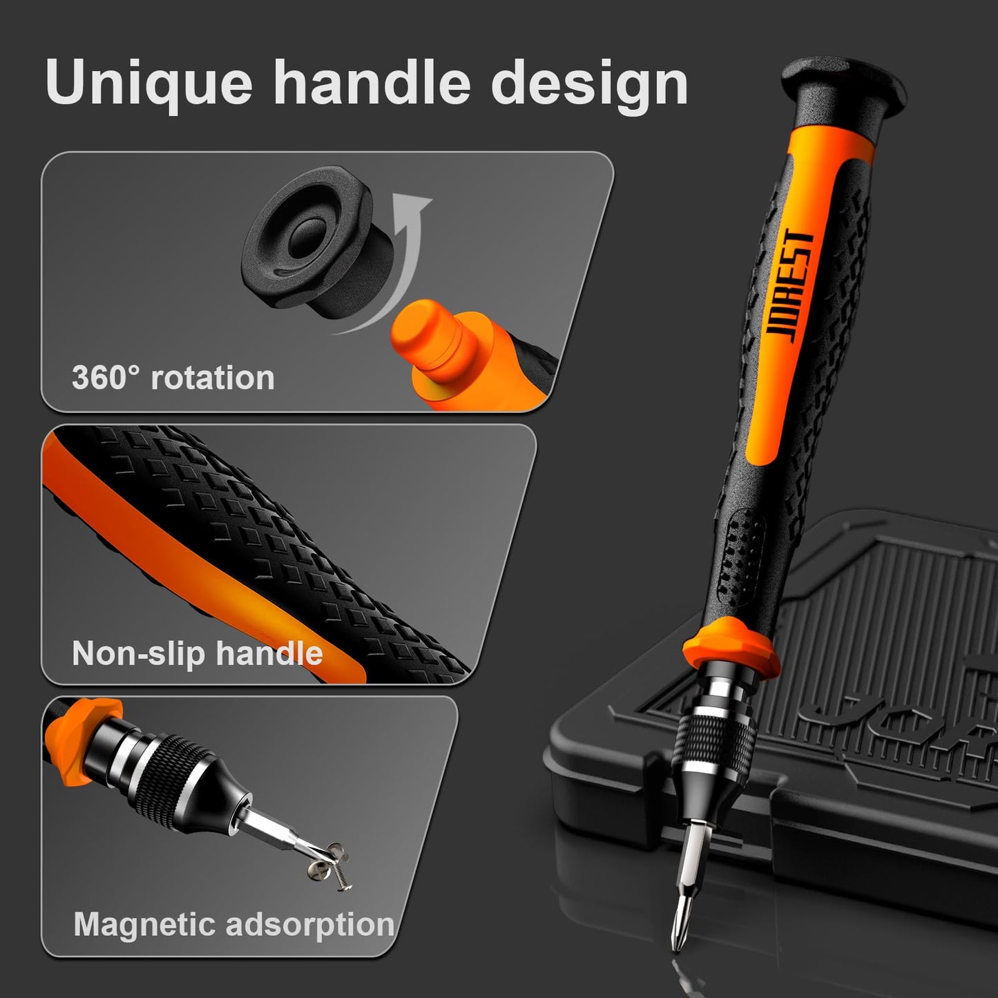 JOREST 38Pcs Small Precision Screwdriver Set with Torx T5, T6, Y00, Mini Repair Tool Kit for Macbook, Computer, Laptop, iPhone, PS4 PS5, Xbox, Switch, Eyeglasses, Watch, Ring Doorbell, Electronic, etc
