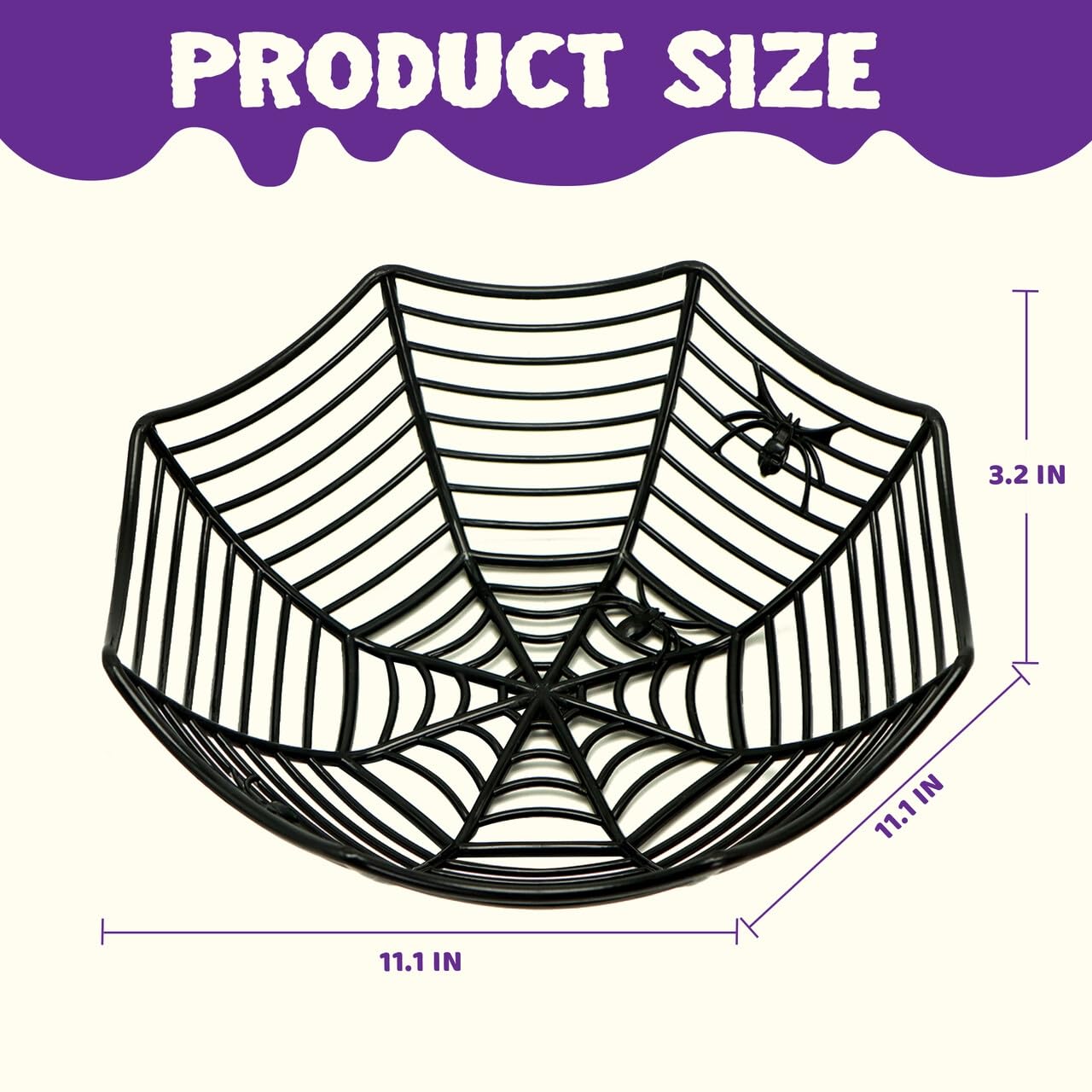 JOYIN 5 Pcs Halloween Candy Bowl Spider Web Trick or Treat Dish Decorations Indoor, Plastic Bowl Party Favors Supplies for Table Desk Haunted House Basket Decor