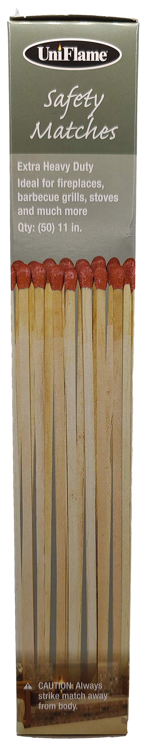 11" Extra Long Safety Matches, Heavy Duty Safety Long Wooden Matches for Indoor & Outdoor Grill, 11" Extended Match for Lighting Fireplace, Candles, Firepits, BBQ Grilling, Camping - 1 Pack (50 Match)