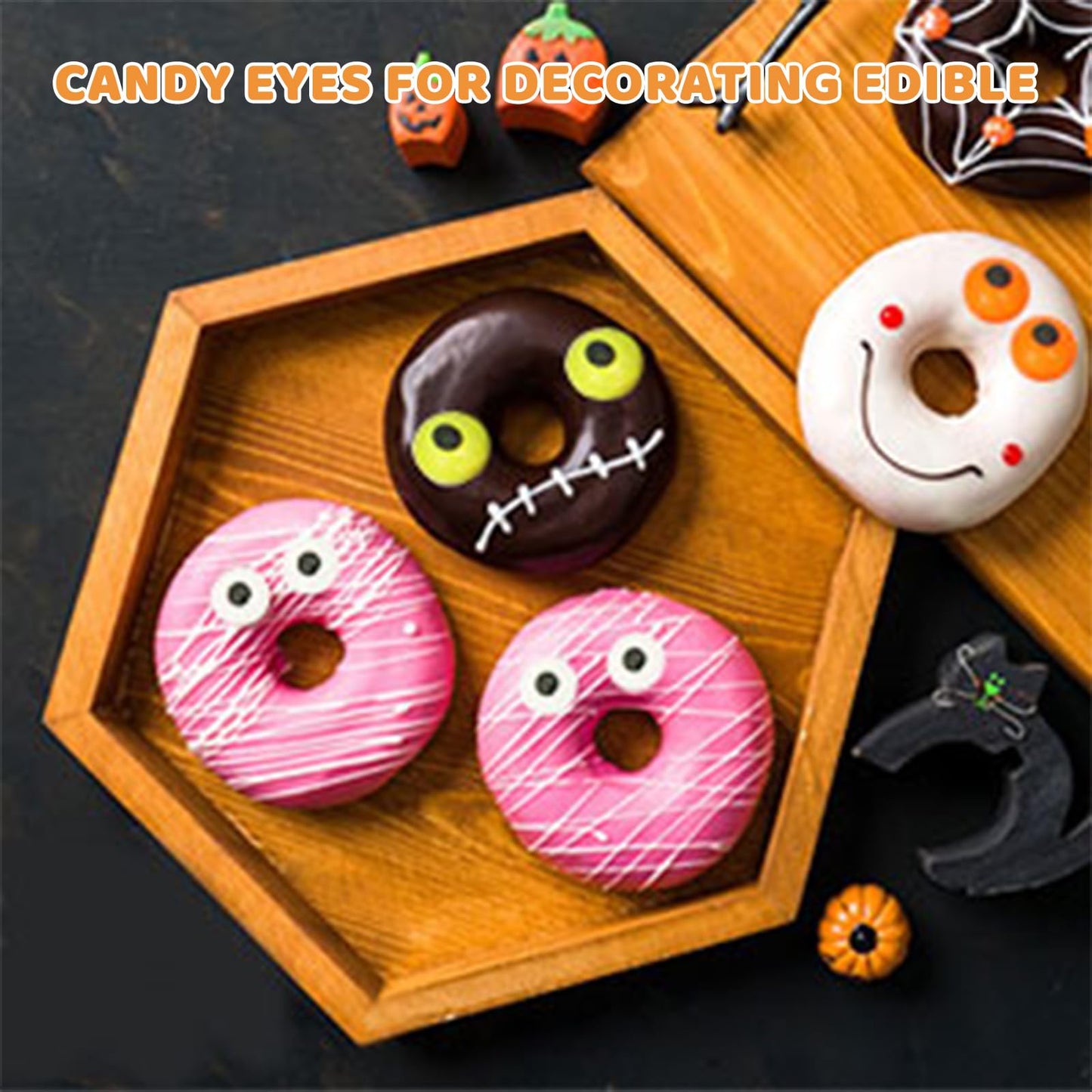 Edible Eyes, Colours Candy Small Eyes, Candy Eyeballs, Eyeball Sprinkles Cupcake Toppers, Baking, Ice Cream,Biscuits, Halloween Christmas Party Supplies 3 Oz.