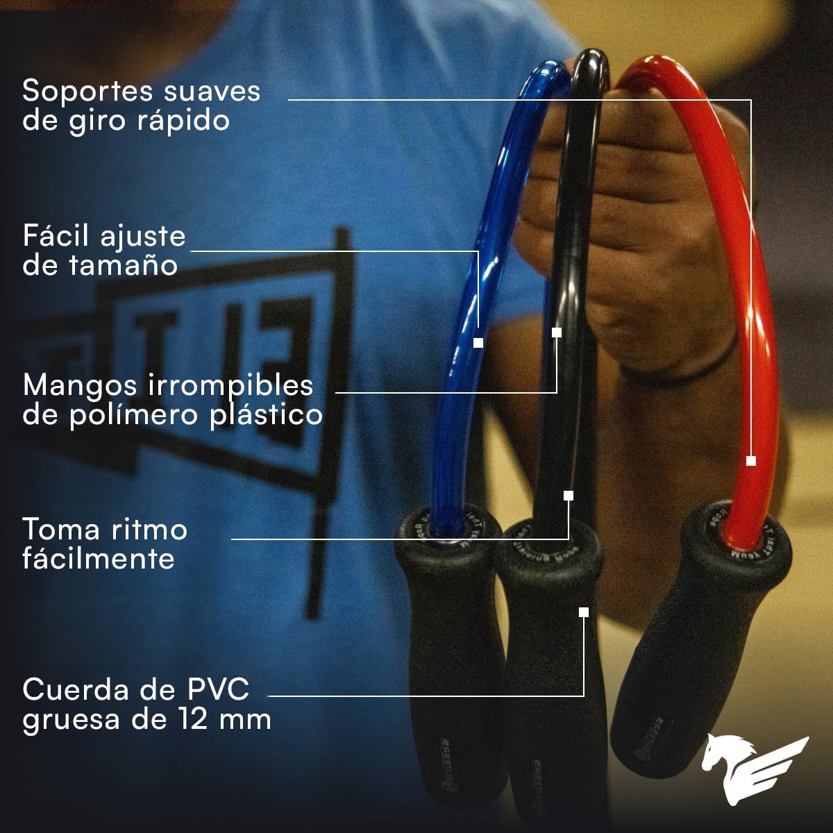 Elite Jumps Muay Thai 2.0 Weighted Jump Rope - Designed for High-Intensity Training, Muay Thai, & MMA Workouts - Heavy 1.2lb PVC Jump Ropes for Fitness