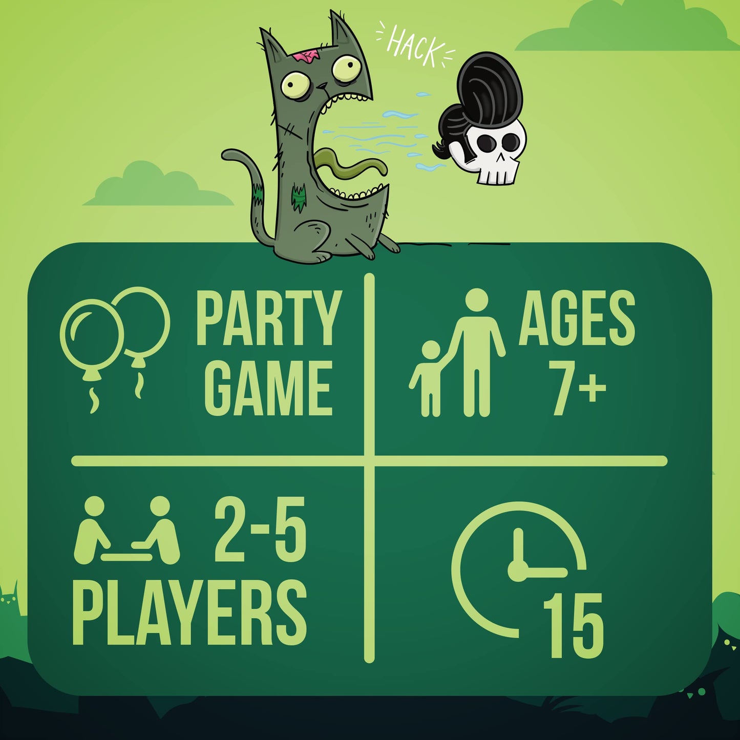 Exploding Kittens Zombie Kittens 2-5 Players - Ages 7+ - 15 Minutes to Play - High Stakes Zombie Card Game - Party Game, Family Game Night, Kid and Adult Card Game