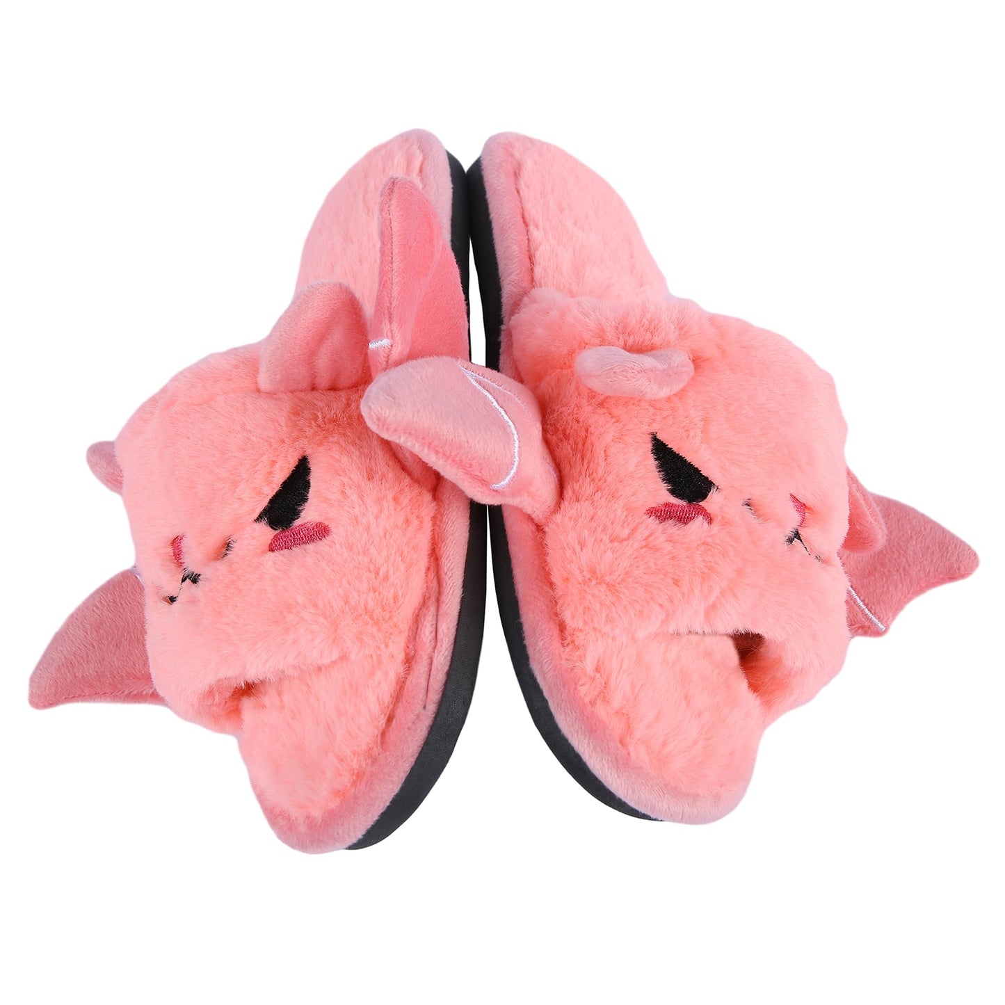 Halloween Bat Animal Slippers Soft Plush Cozy Open Toe Women Indoor or Outdoor Fuzzy Slippers Halloween Gifts For Girls Women Girlfriend