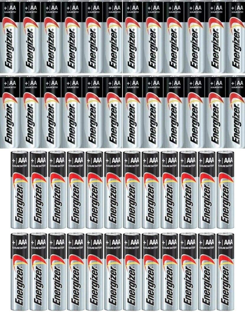 Combo 24x AA + 24x AAA Energizer Max Alkaline E91/E92 Batteries Made in USA Exp. 2023 or Later ((Bulk Packaging)