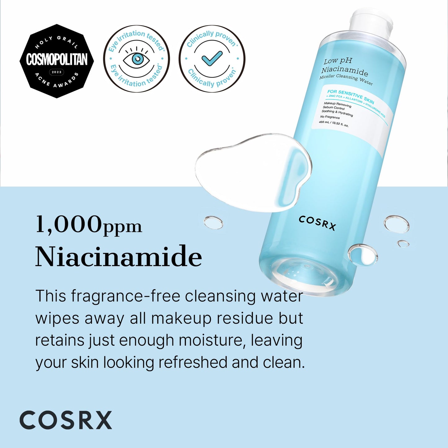 COSRX Low pH Niacinamide Micellar Cleansing Water 400 ml