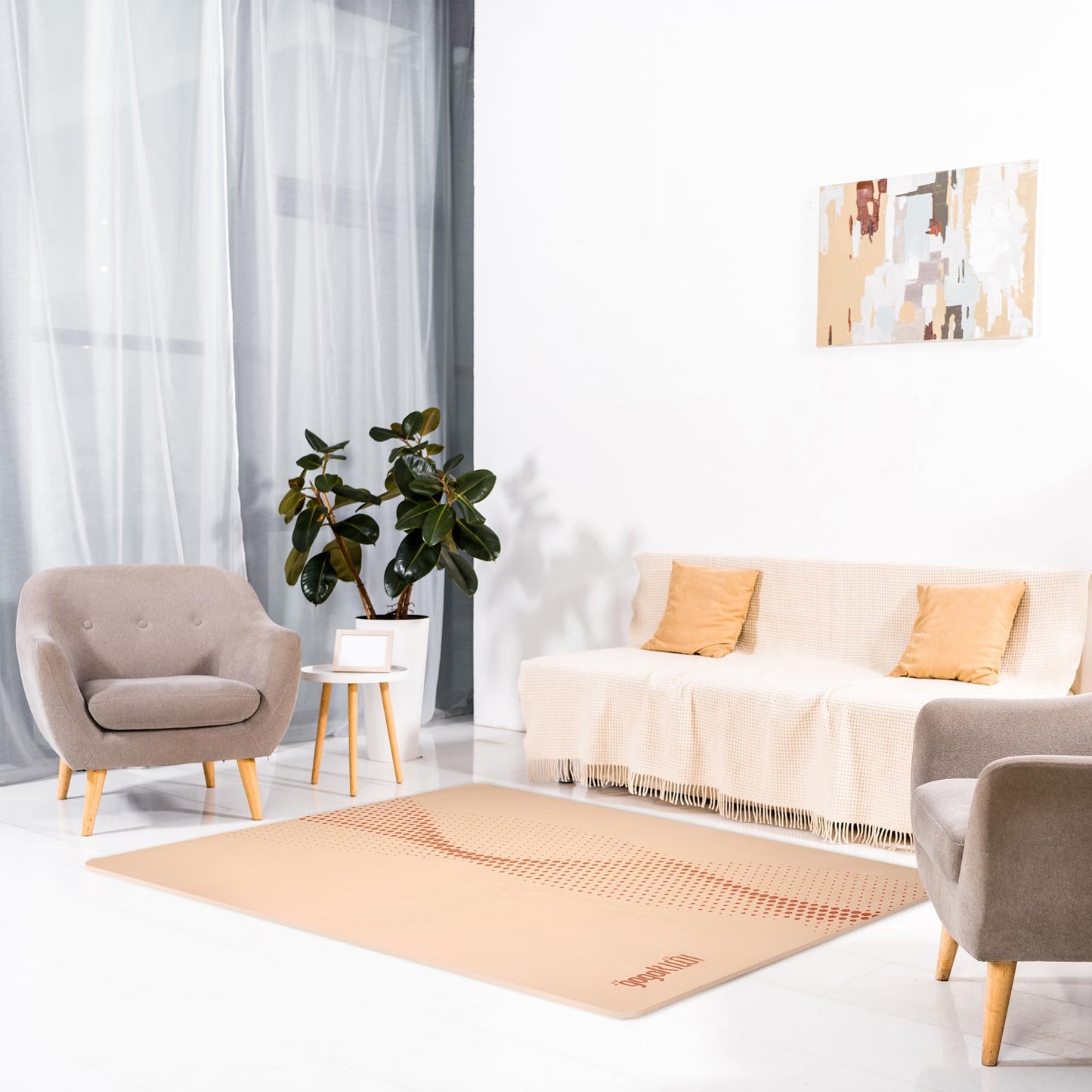 Large Yoga Mat (6'x4') – 1/4" & 1/2" Thick Exercise Mats for Home Workout, Extra Wide Workout Mats for Home Gym, Yoga, Pilates, Stretching, Floor & More