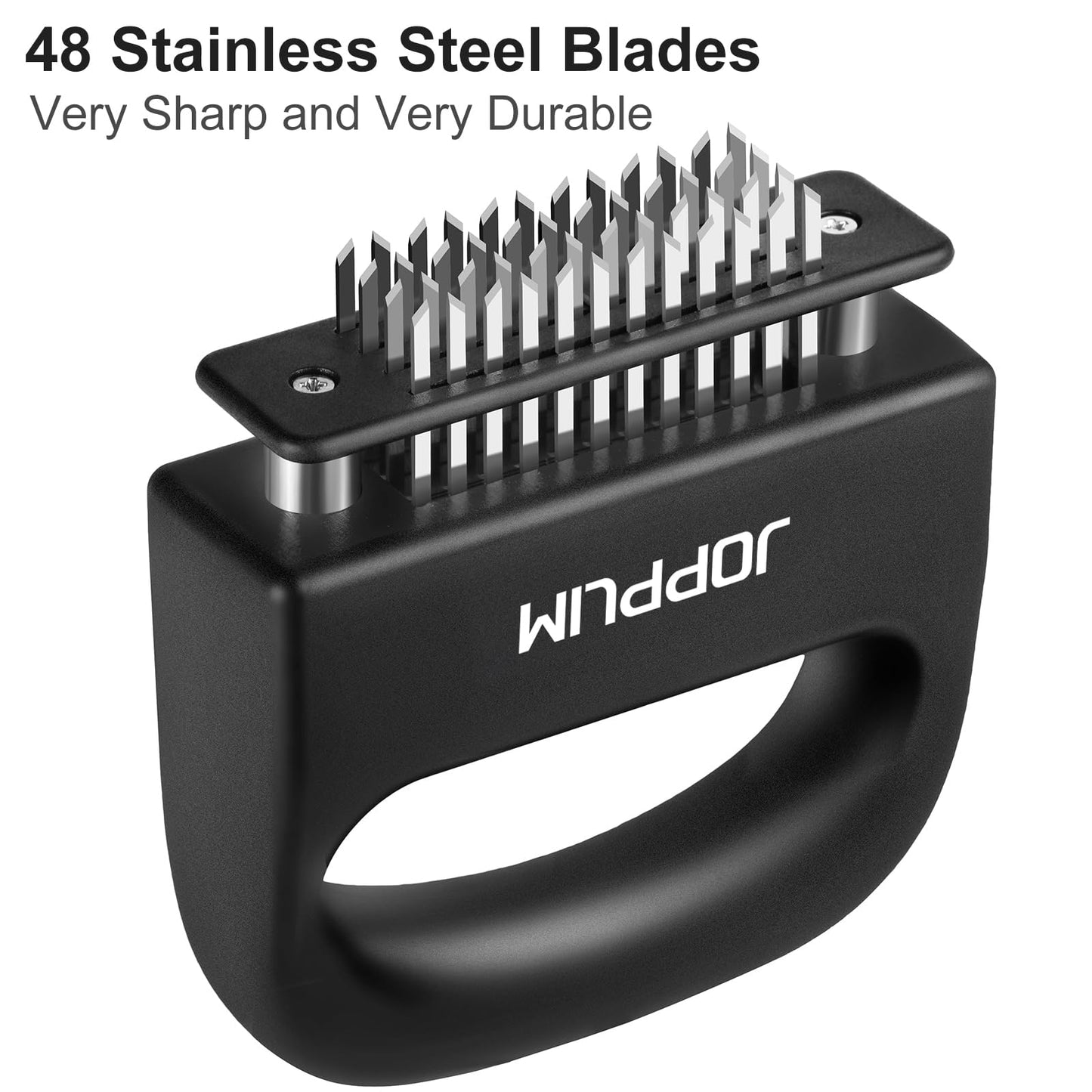 Jopplim Meat Tenderizer, With 48 Stainless Steel Ultra Sharp Needle Blades, Meat Poultry Tenderizer, for Tenderizing Beef, Pork, Turkey, Fish, Cooking Tool Best for Tenderizing, Marinade, BBQ