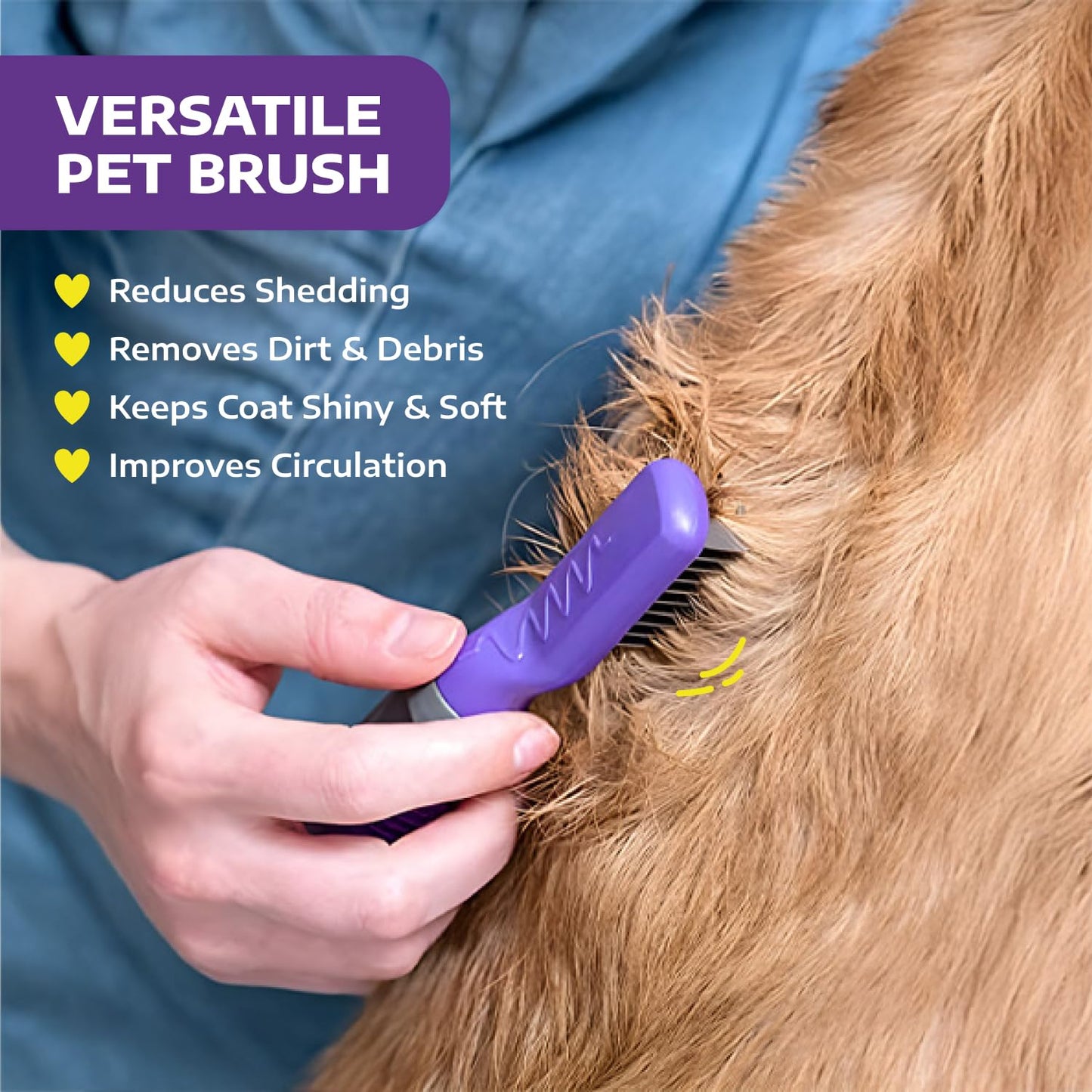 Hertzko Cat and Dog Dematting Tools Single Sided Dog and Cat Dematting Comb - for All Pets - Effortlessly Removes Tangles, Mats, and Loose Fur - Safe, Easy Grooming for Cats and Dog - Large
