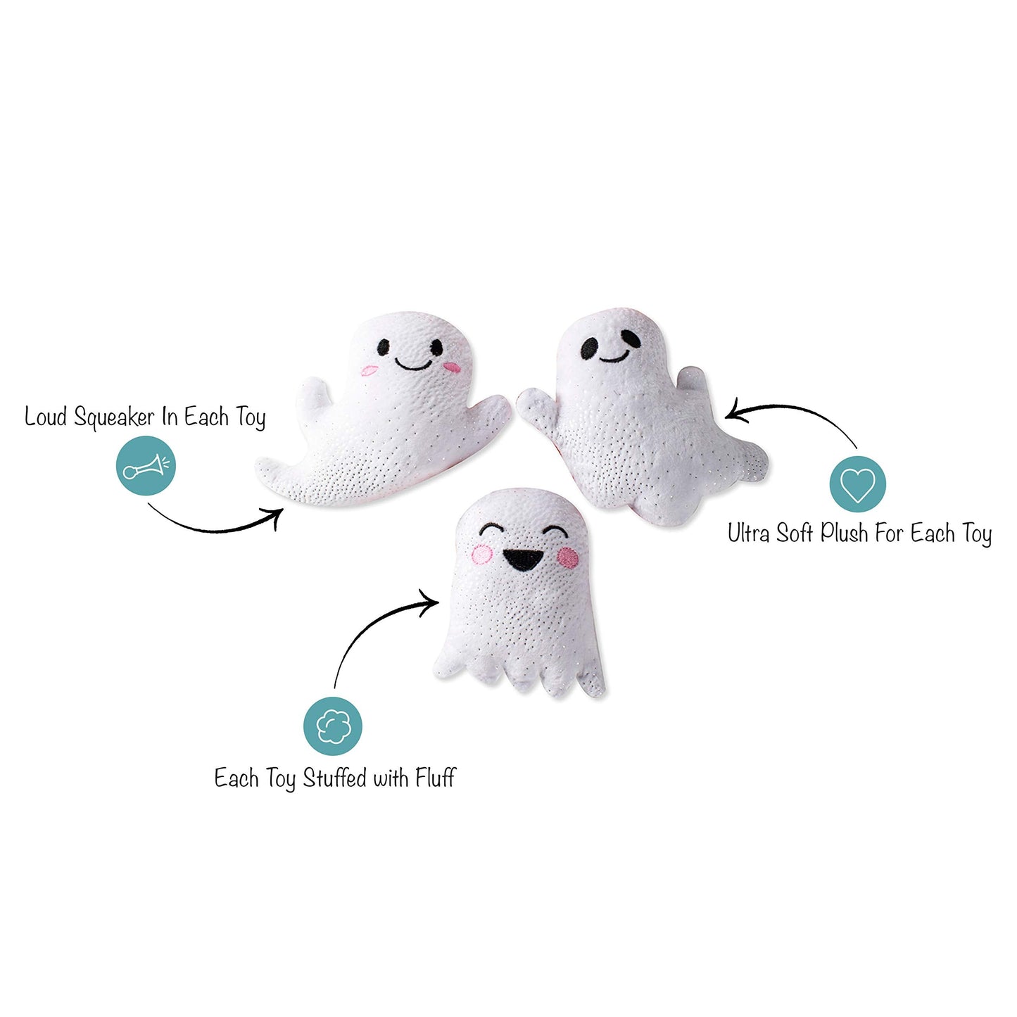 Fringe Studio, "Hey Boo, Small Plush Dog Toy 3PCS Set, PetShop Collection (289452)