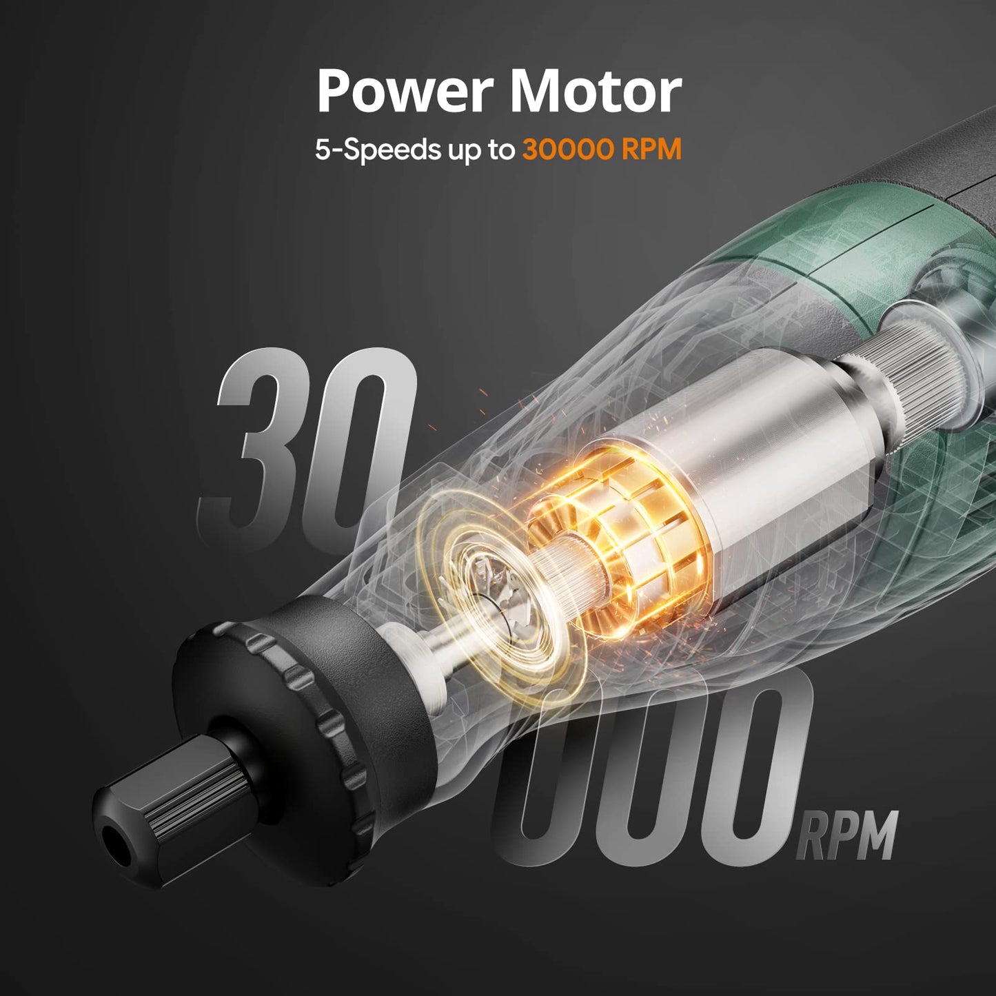 DEPSTECH Cordless Rotary Tool Kit, 8V 2.0Ah Rechargeable Battery, 30000RPM 5-Speed Multi Power Carving Tools, 127Pcs Accessories, Shield Attachment, Cutting/Drilling Guide for Handmade/DIY Creations