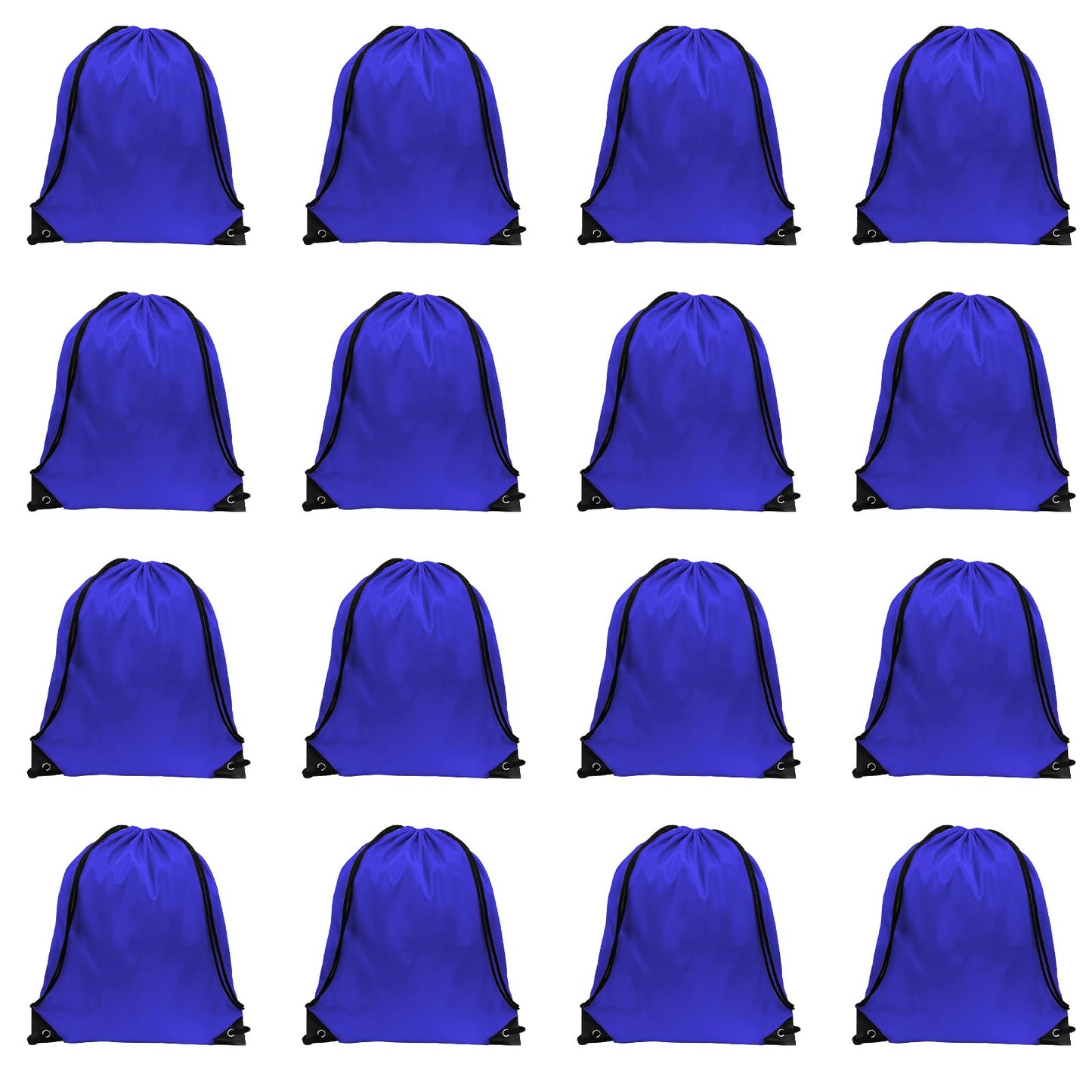 GoodtoU Drawstring Backpacks, Drawstring Bags Bulk Nylon Backpack Draw String Back Bag Cinch Sack Drawstring Gym Bag Drawstring Backpack for Sport, Traveling, Team (Blue, 16Pcs)
