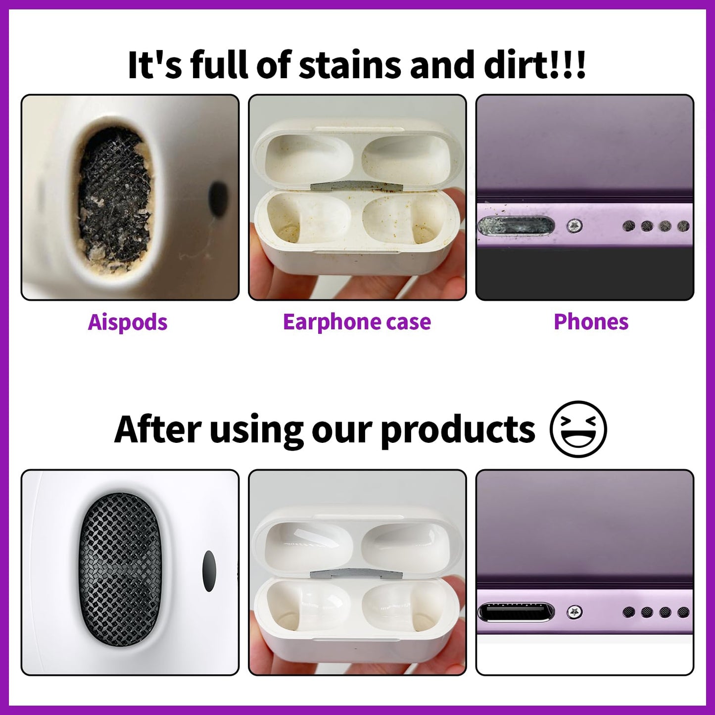 Cleaner Kit for Airpod, Earbud Cleaning Putty, Cleaning Kit Compatible with Airpods iPhone, fits Earbud Phone Ear Wax Dirt, Cleaning with Putty, Cleaning Pen, Microfiber Cleaning Cloth & Brushes