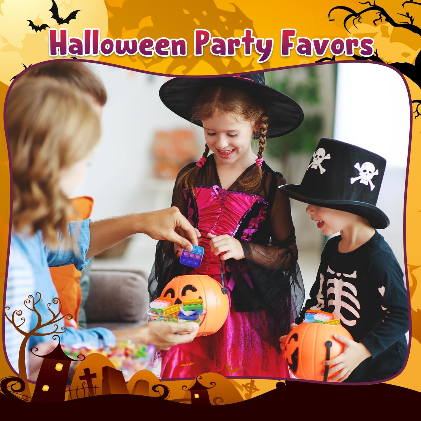 Kids Party Favors Fidget Toys Bulk 30 Pack Mini Pop Fidget Keychain Its Birthday Party Favors for Kids 4-8,8-12 Small Halloween Classroom Prizes It Student Gifts for Students Goodie Bag Stuffers