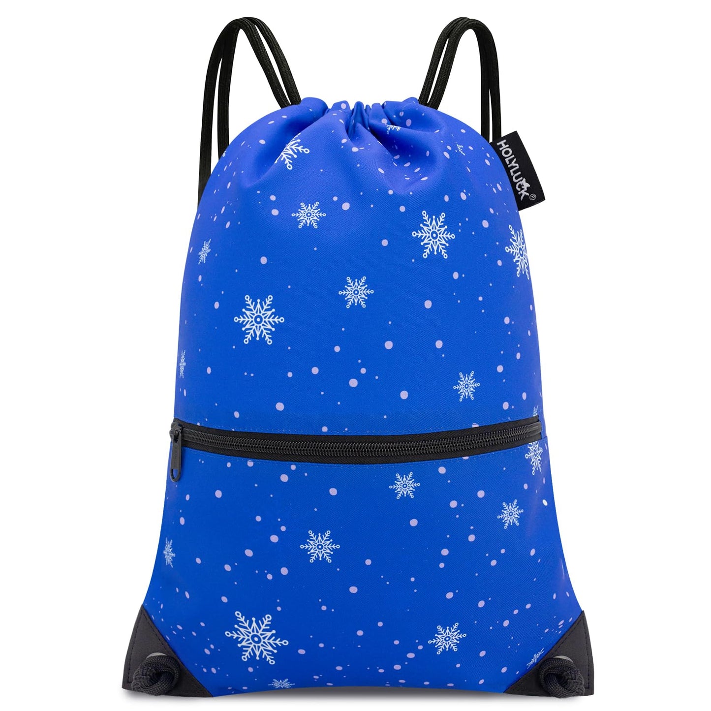 HOLYLUCK Drawstring Backpack Bag Sport Gym Sackpack (blue background snow)
