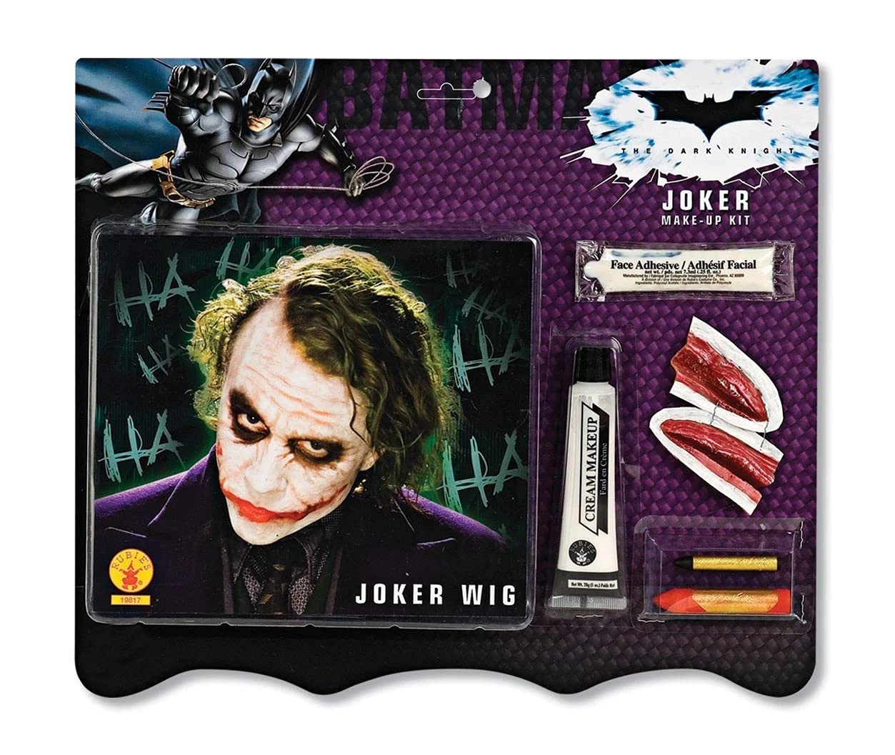 DC Batman The Dark Knight: The Joker Wig and Makeup Set for Adults by Rubies, Men's No Size