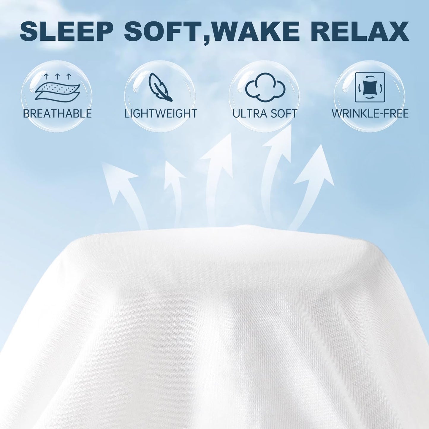 Lavisun Queen Flat Sheet, 1 Pack White Queen Bed Sheet Only - Brushed Microfiber Top Sheets for Hotel, Dorm, Ultra Soft & Breathable - Wrinkle-Free - Easy Care - Single Flat Sheet