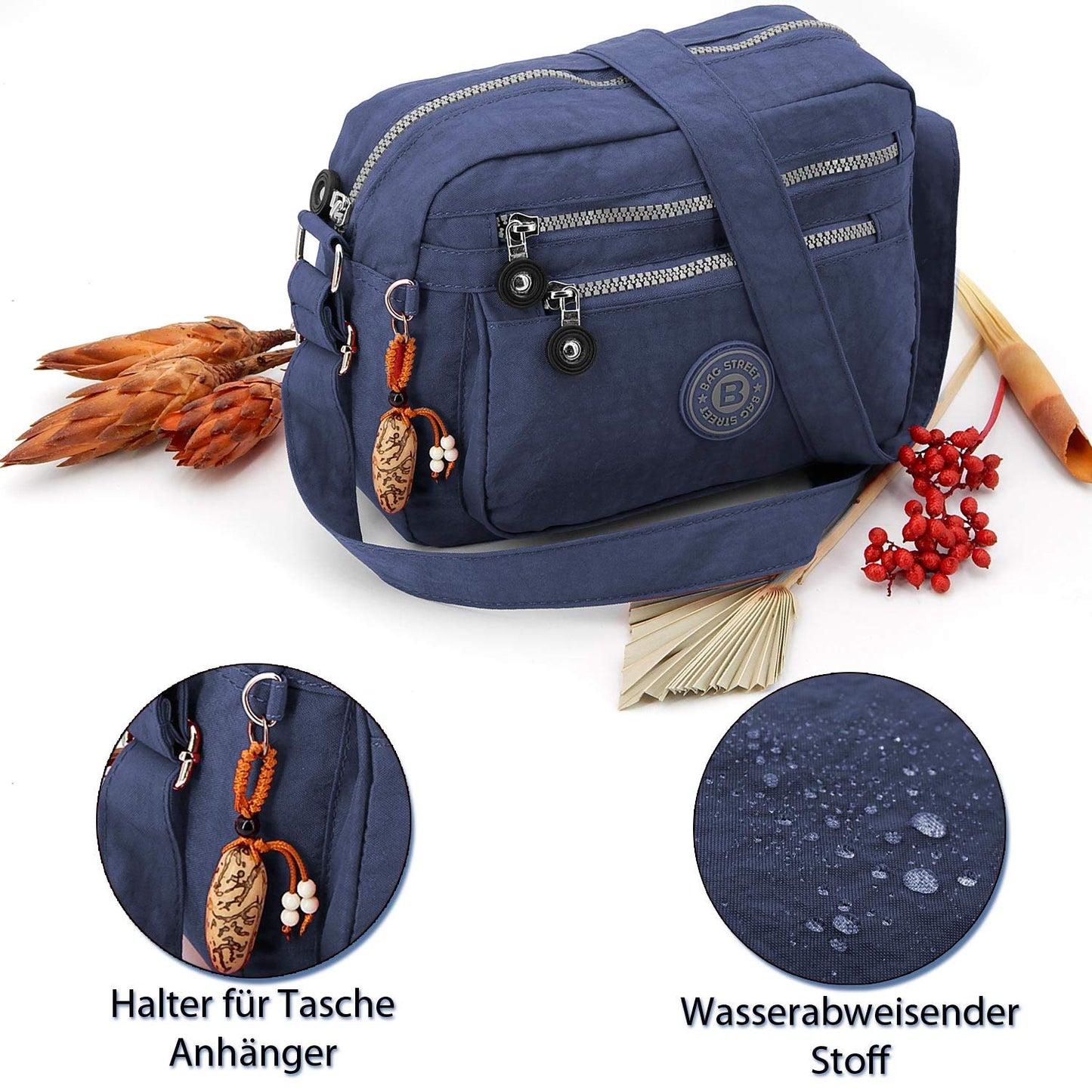 ekavale - Small Shoulder Bag Made of Water-Repellent Nylon - Handbag for Women & Girls - Crossbody Bag - Lightweight Shoulder Bag