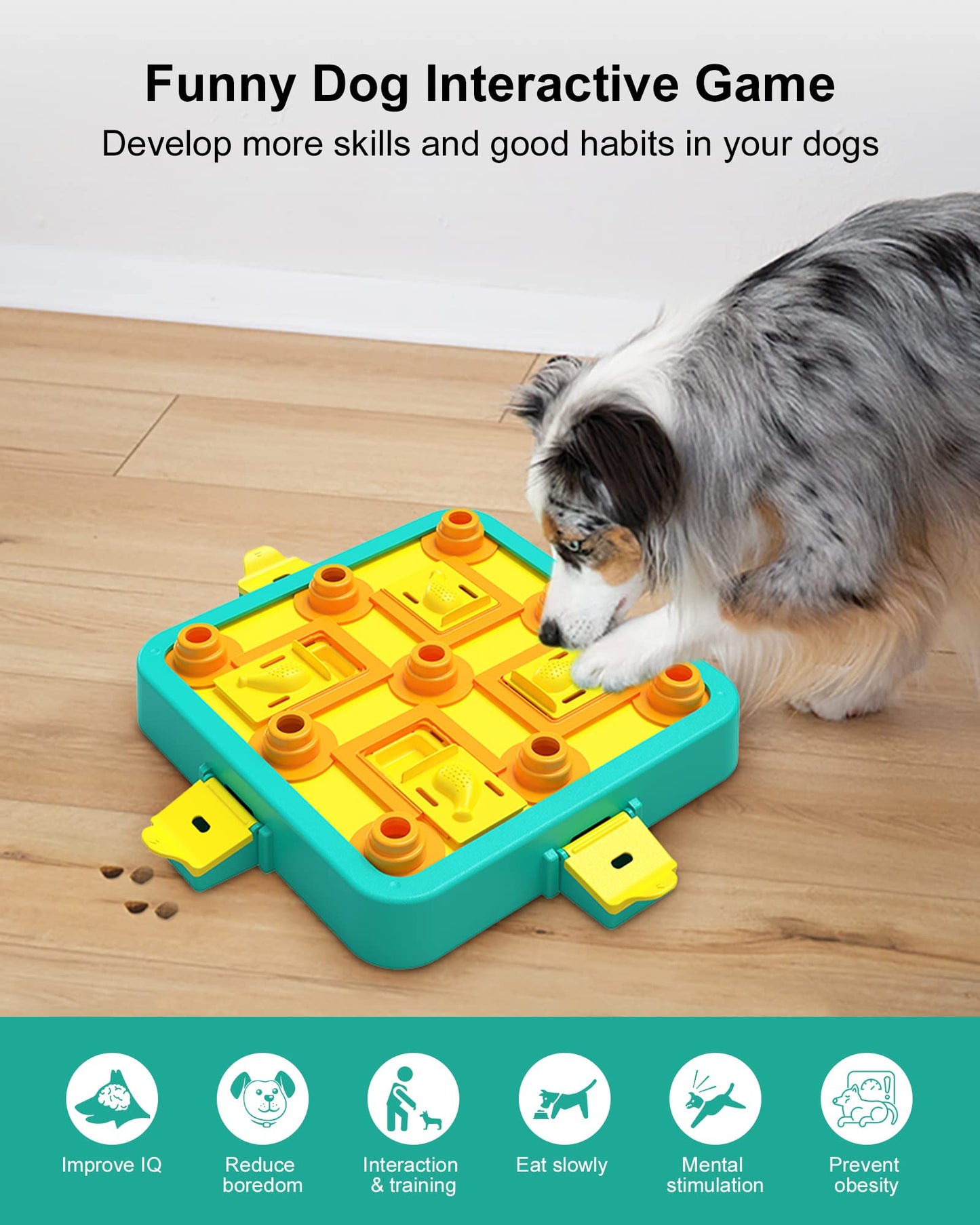 LACCEN Dog Puzzle Toy, Level 3 in 1 Interactive Dog Toys for Boredom, Funny Cognitive Dog Toy for IQ Training Brain Stimulating Games, Treat Dispensing Toy for Smart Large Medium Smart Dogs