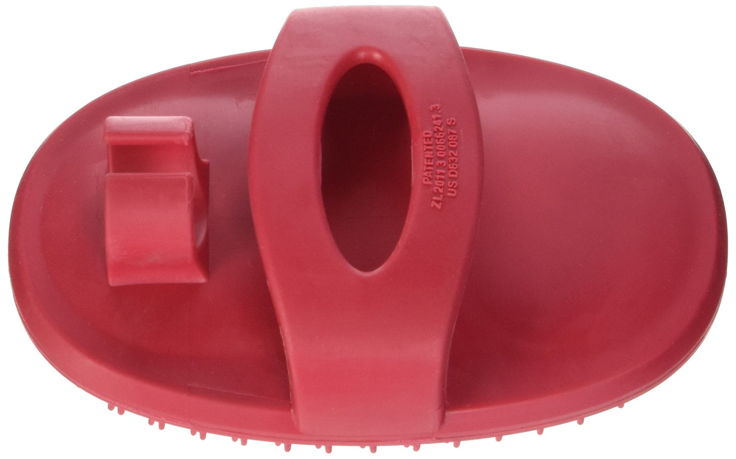 Le Salon Essentials Rubber Grooming Brush with Loop Handle, Red