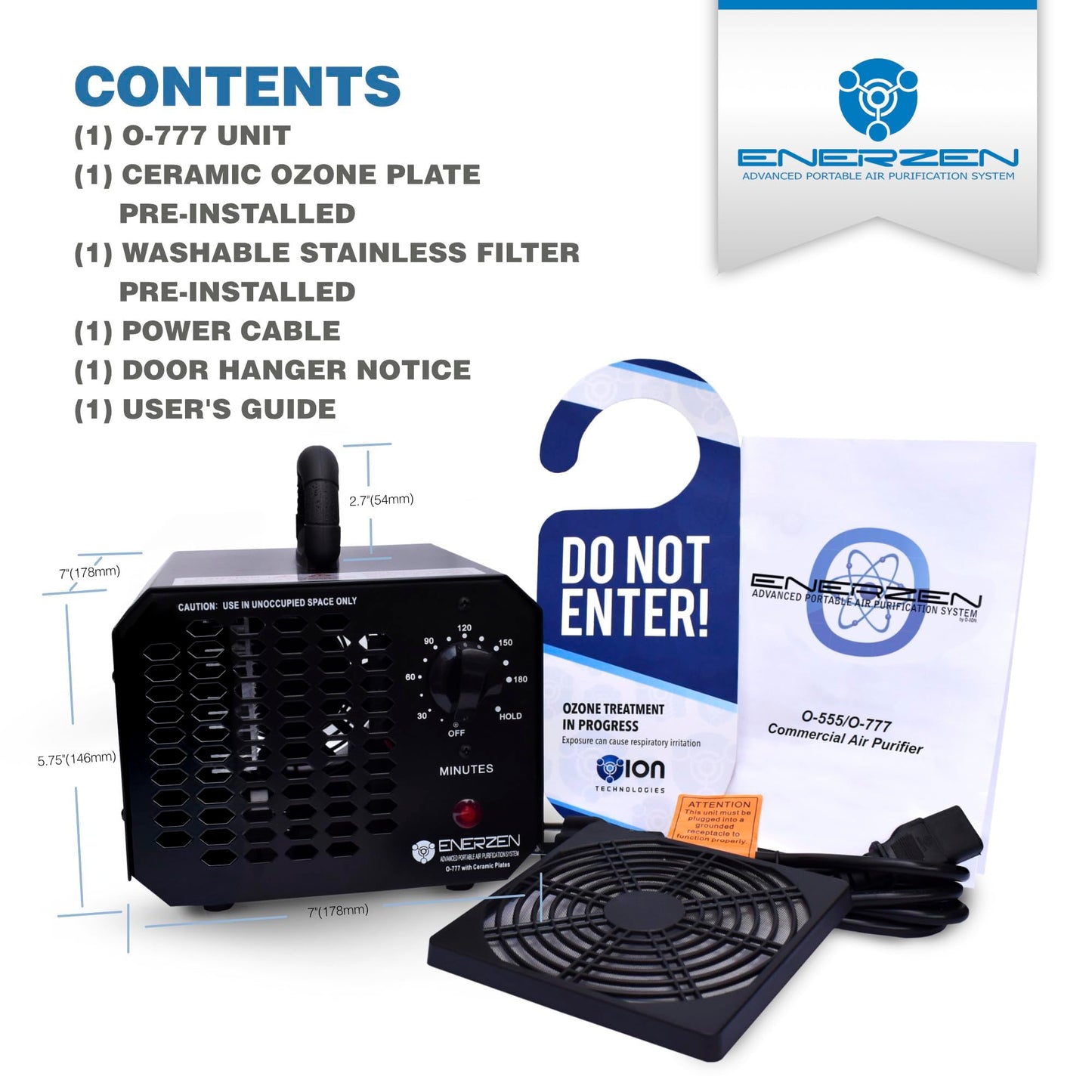 Enerzen Ozone Generator 60,000mg Industrial O3 Air Purifier Deodorizer (60,000mg - Black)