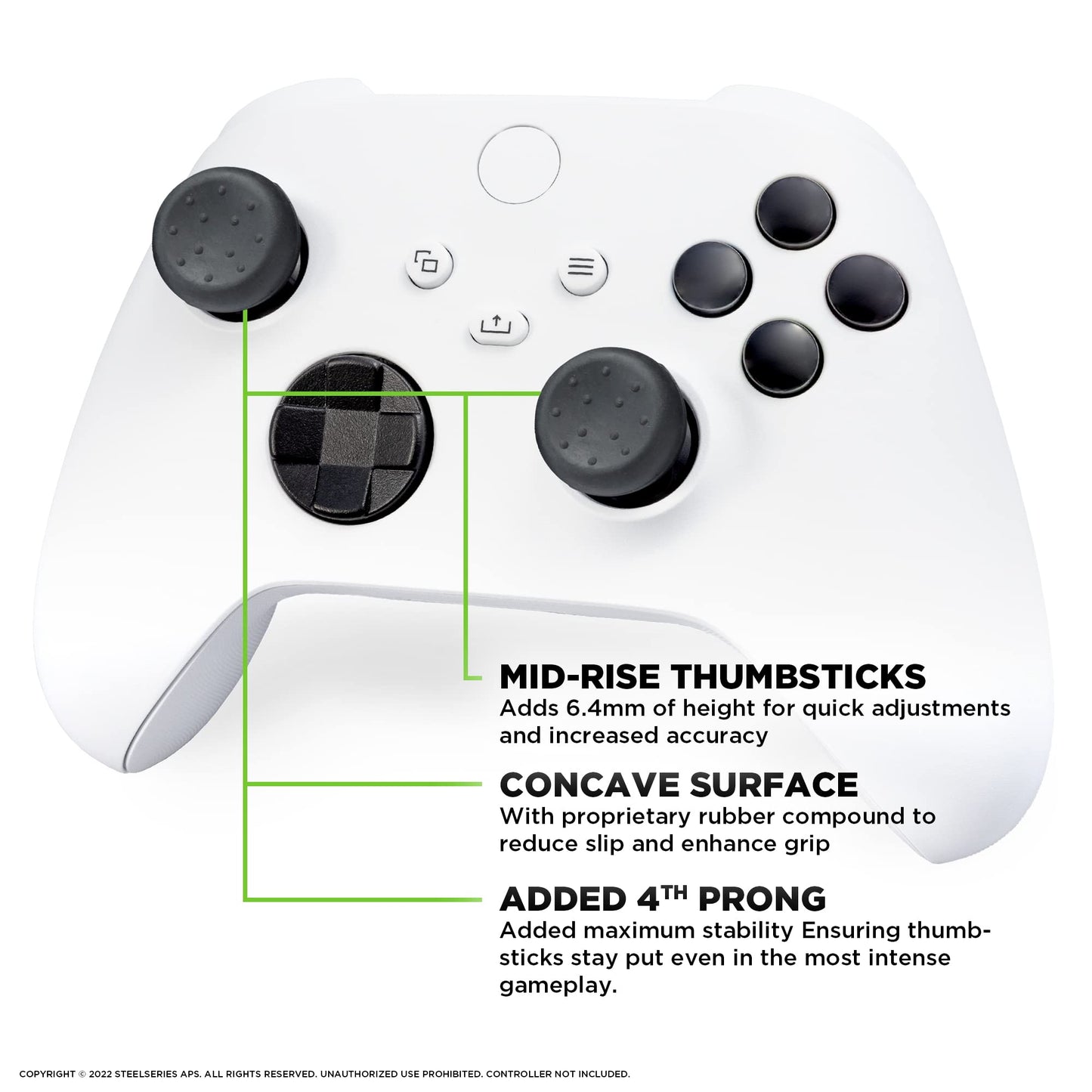 KontrolFreek CQC for Xbox One and Xbox Series X Controller | Performance Thumbsticks | 2 Mid-Rise Concave | Black