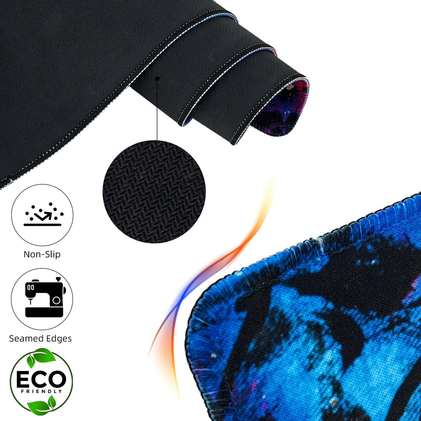 Hopipad Pink Large Gaming Mouse Pad, XL Desk Mat with Seamed Edges, Waterproof, Non-Slip Rubber Base, 31.5x11.8 Inch Keyboard Pad, Big Mousepad