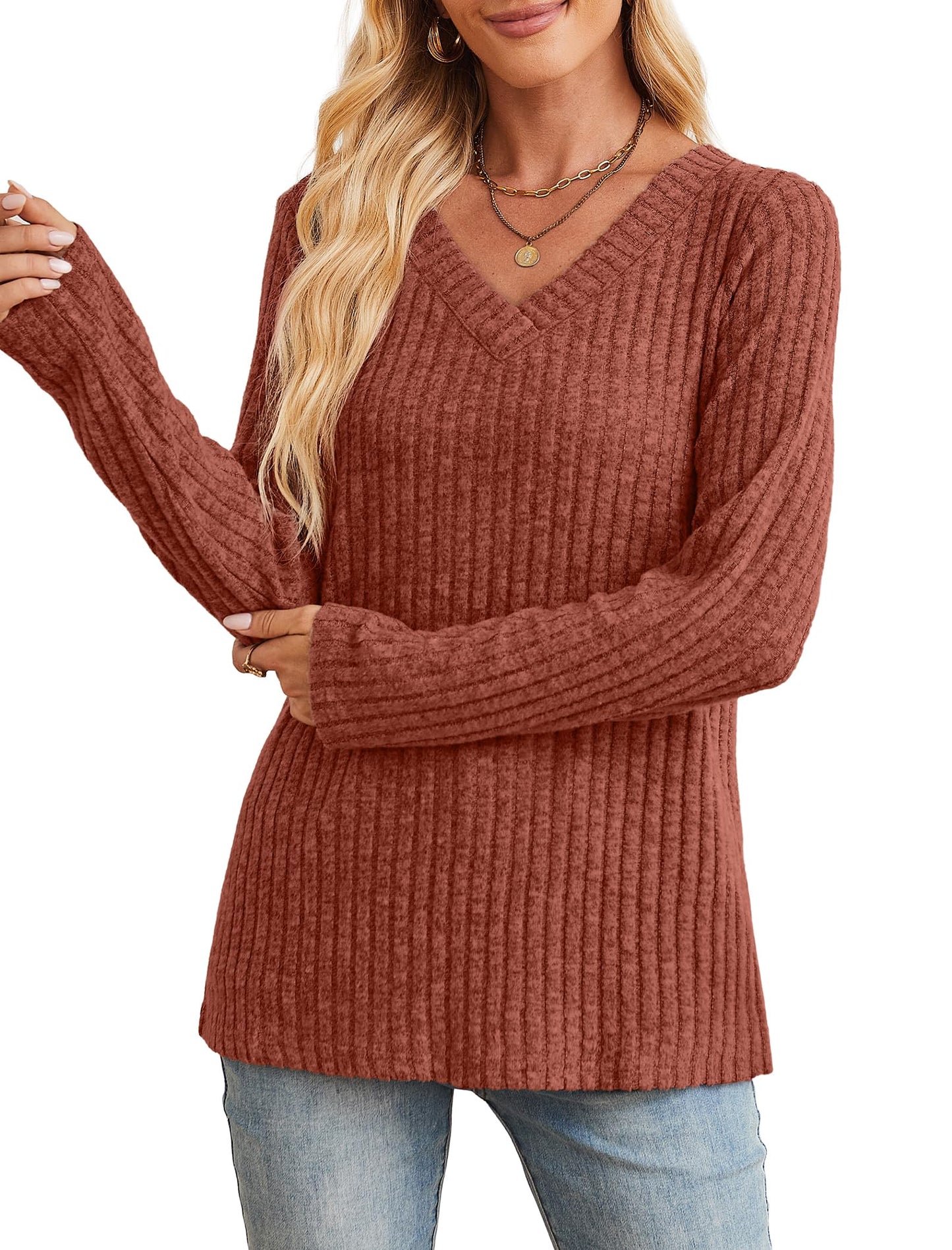 Fall Outfits for Women 2025 Fashion Long Sleeve Shirts Winter Clothing Fall Sweaters 2025 Trendy Halloween Caramel M