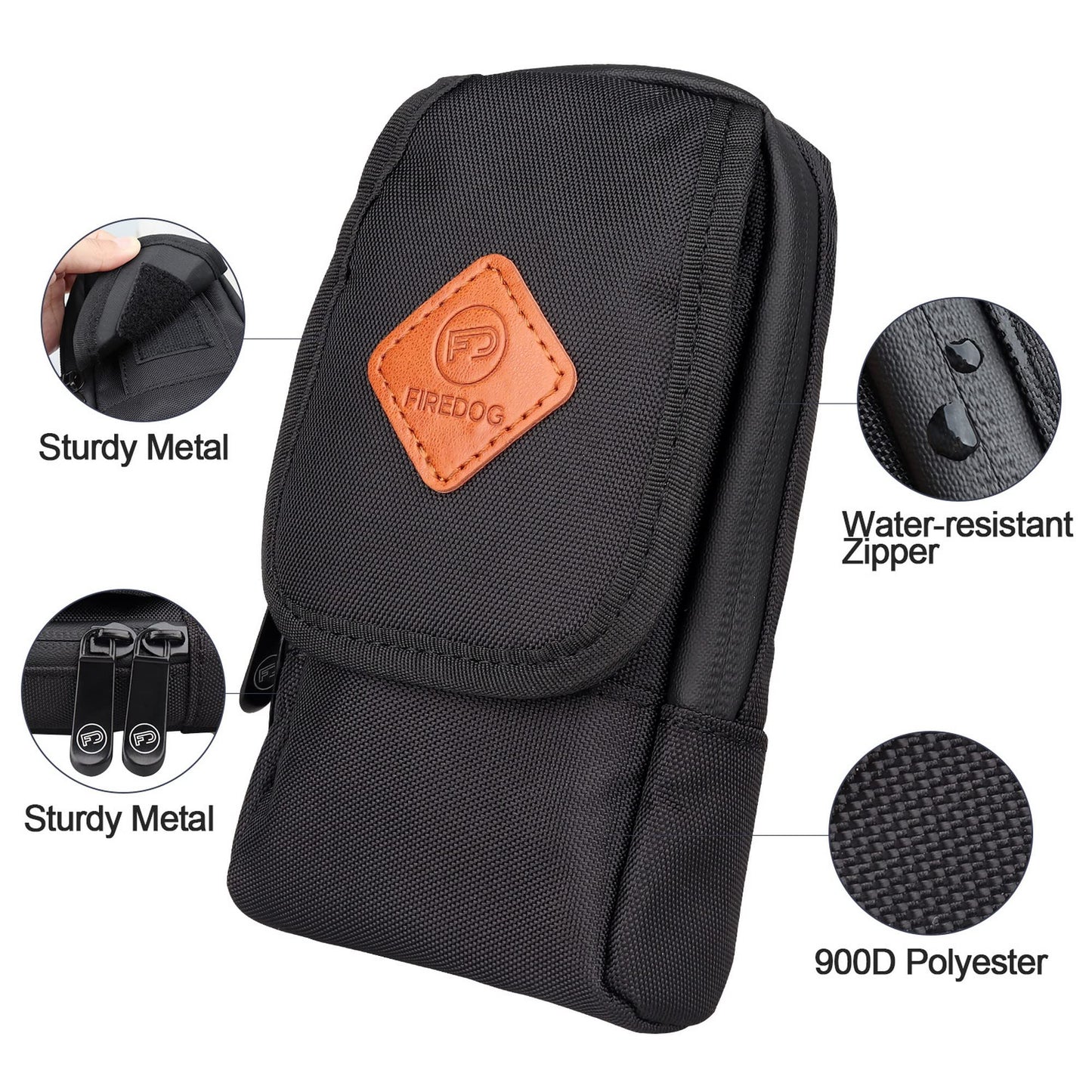 FIREDOG Smell Proof Bag, Odor Proof Pouch Dog Tested Mini Stash Crossbody Bags for Travel Storage (Black)