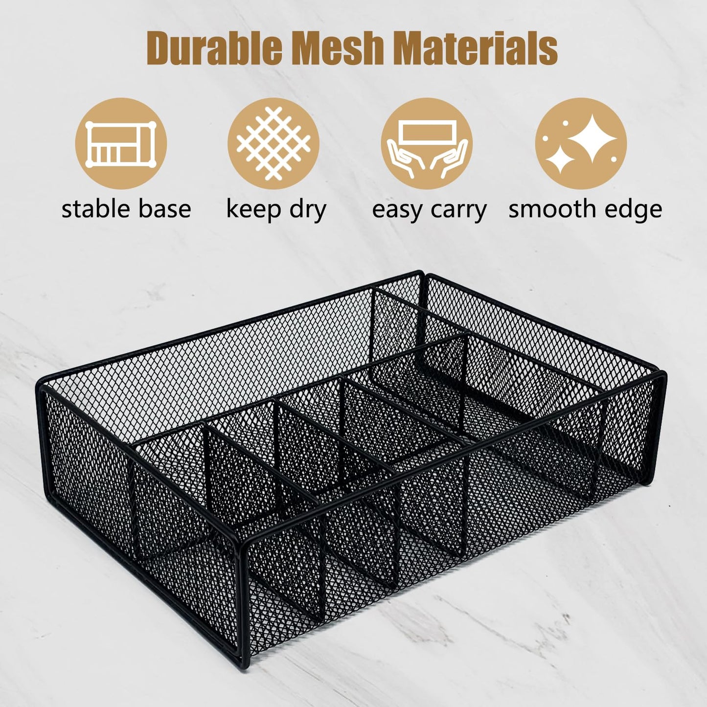 Dysanvica Metal Paper Plate Holder - Utensil Silverware Caddy for Kitchen Counter Cabinet Cutlery Flatware Organizer Storage Dispenser Box for Plastic Spoon Fork Plates Napkins Cup Party Camping Black