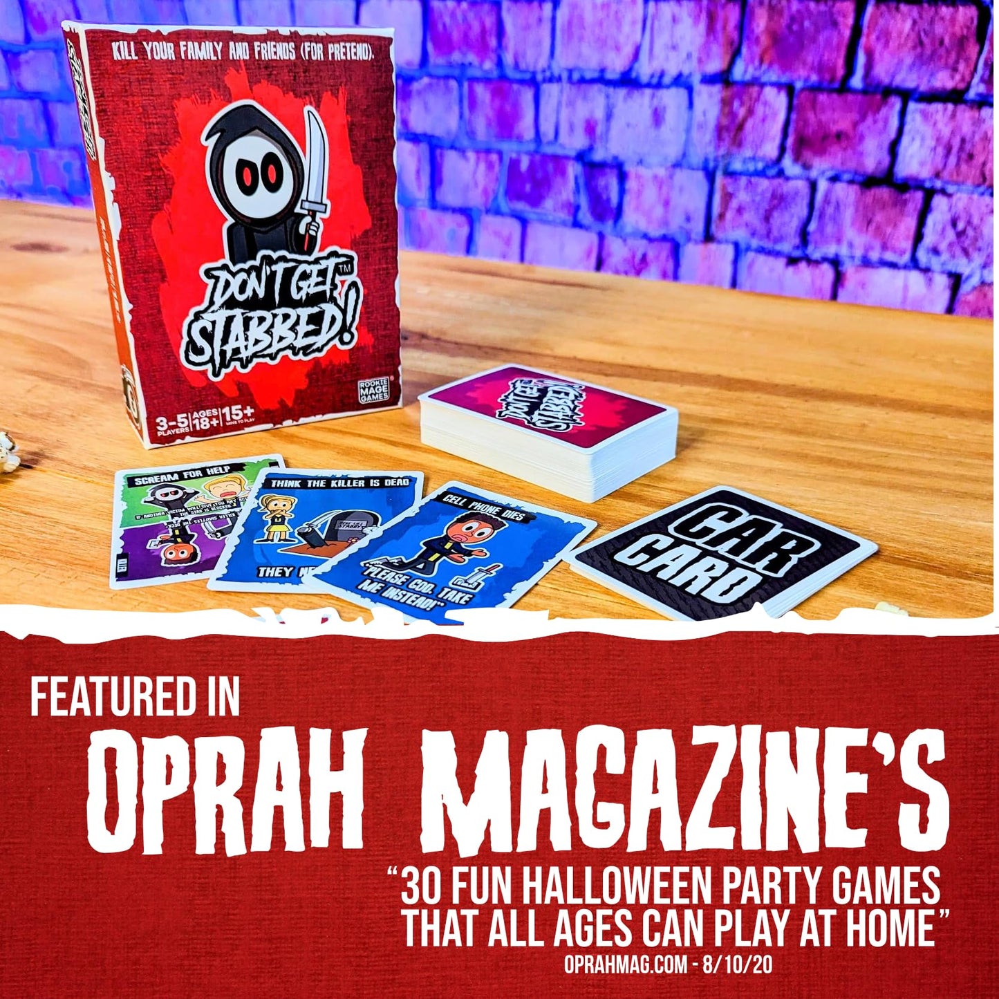 Don't Get Stabbed!: The Party Game Where You Get to Kill Your Family and Friends (for Pretend). Exciting Card Game for Adults and Horror Gift for Scary Movie Fans. Great for Halloween.