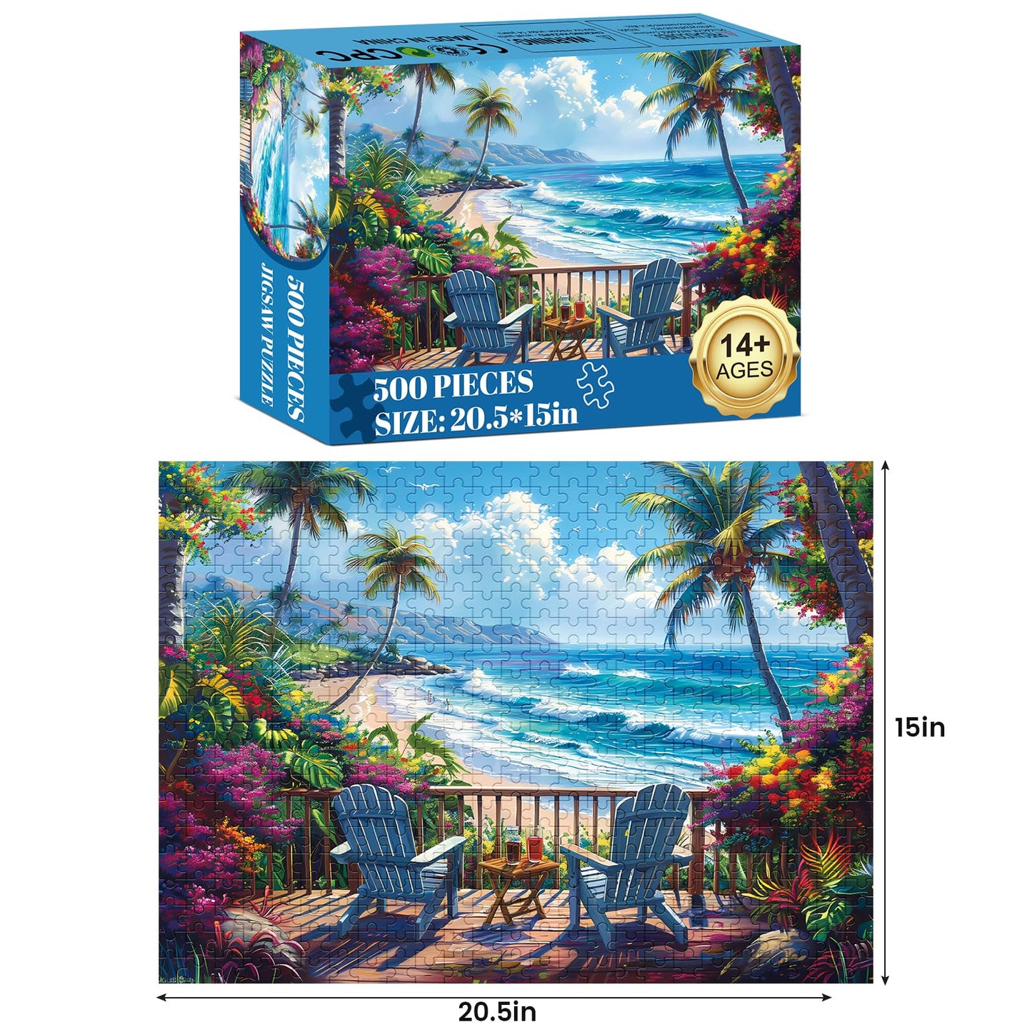 Jigsaw Puzzles for Adults 500 Pieces, Interlock Perfectly Letter on Back No Dust, Home Decor Birthday Party Gift Toy for Men Women Elders Seniors, 1:1 Poster Educational Toys & Games | 20.5 x 15 in