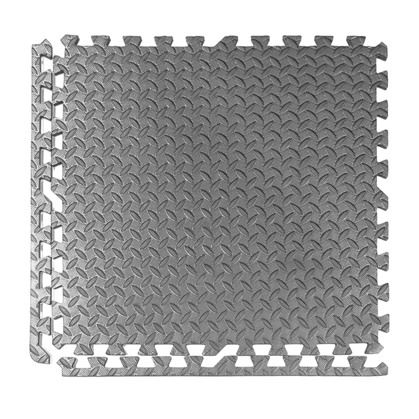 Generic GWT FitTile Set: 24 SQ FT (6 Tiles) ½” Thickness EVA Interlocking Foam Floor Tiles for Home Gym, Workout Equipment, Floor Padding, and Play (Gray, 24""x24""), Grey