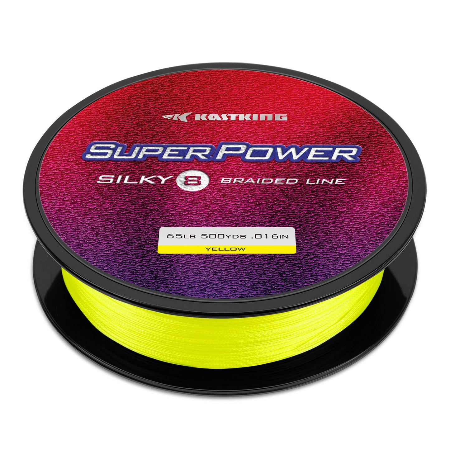 KastKing Superpower Silky8 Braided Fishing Line, Yellow, 8 Strand, 6LB, 150Yds