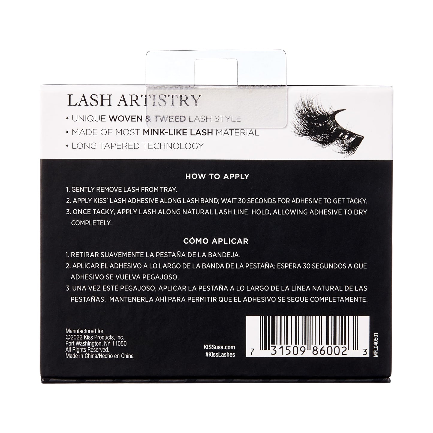 KISS Lash Couture Masterpiece Hand-Woven Faux Mink False Eyelashes, Style ‘Cruise’, 12mm, Easy to Apply, Reusable, Vegan, Cruelty Free, 1 Pair Strip Lashes
