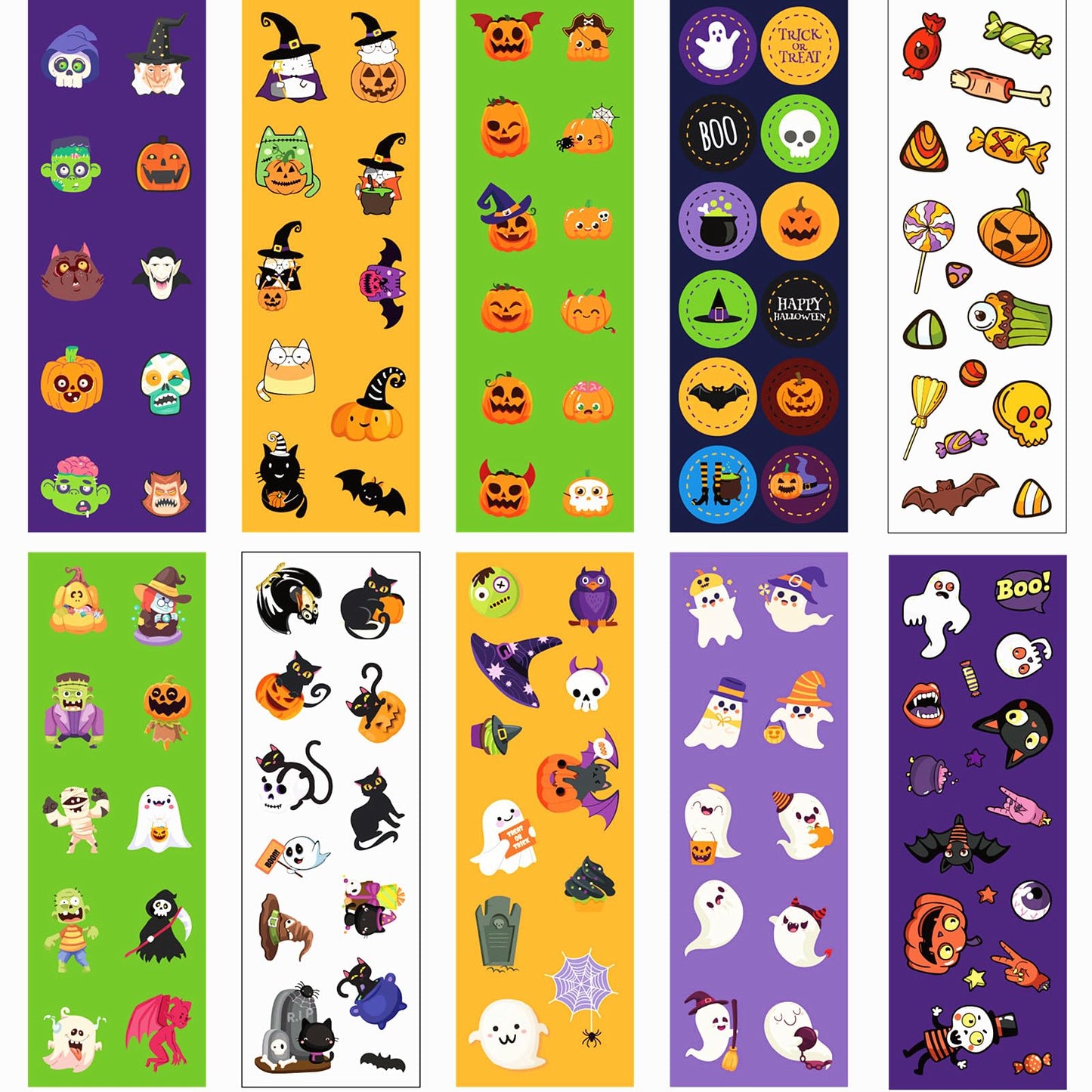100 Sheets & 1200+PCS Cute Halloween Stickers for Kids - Halloween Party Gifts & Decoration