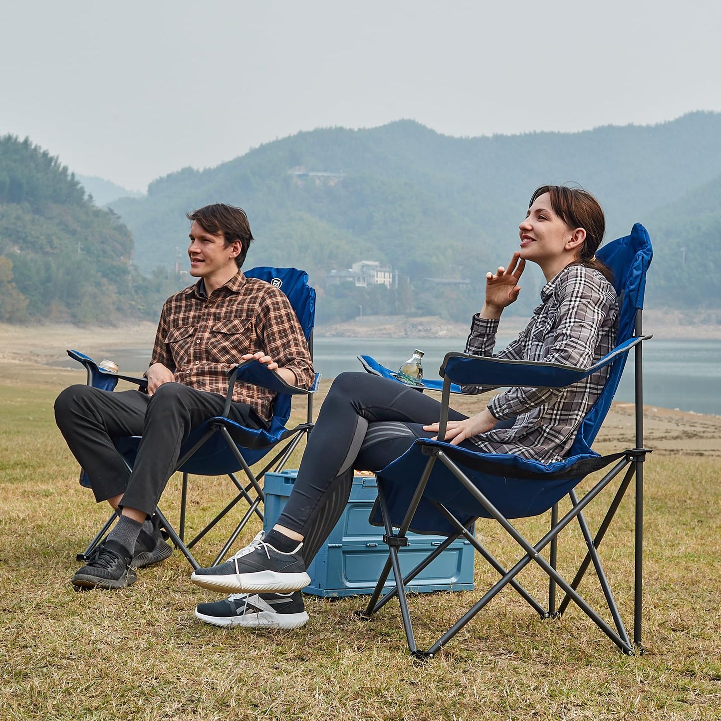 EVER ADVANCED Camping Chairs, Lawn Chairs Outdoor Sports Chairs, Folding Chair Camping Chairs for Adults, Supports 400lbs