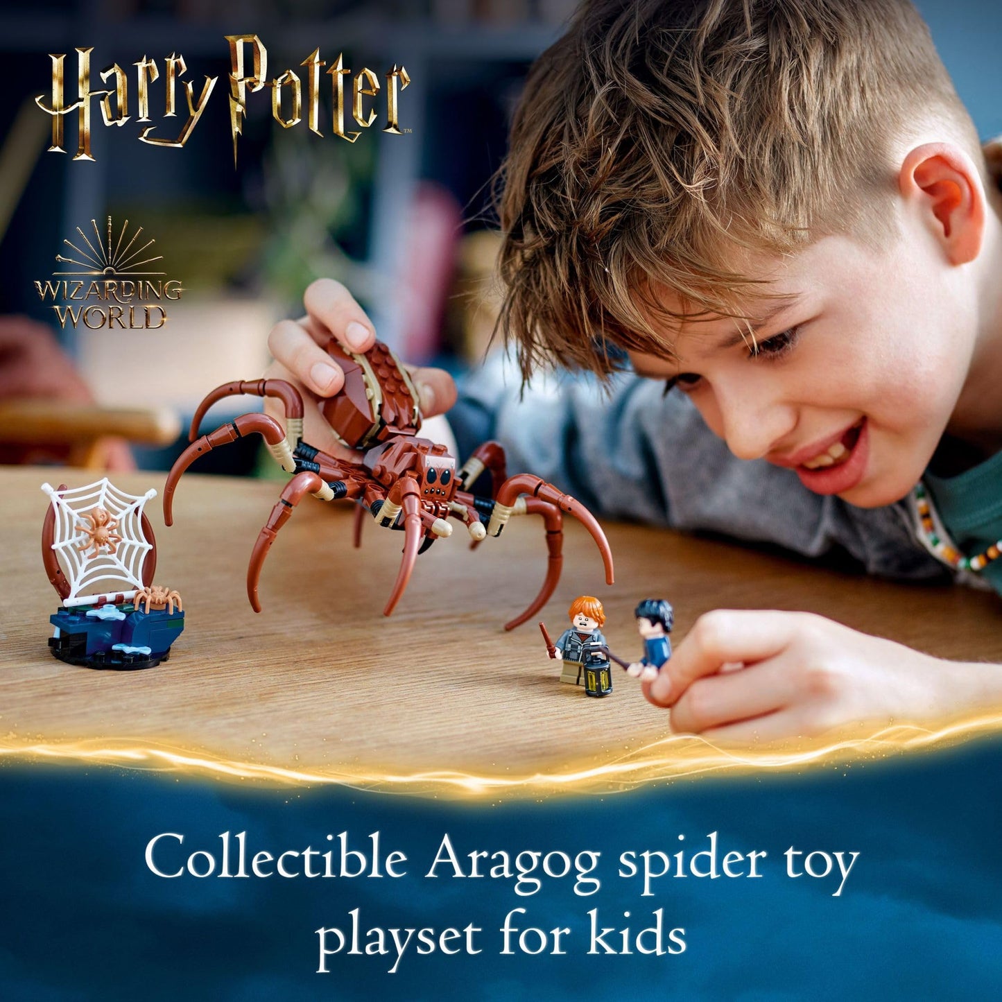 LEGO Harry Potter Aragog in The Forbidden Forest, Spider Toy Playset for Kids, Harry Potter Collectible with Magical Creature and 2 Minifigures, Harry Potter Toy for 7 Year Old Boys and Girls, 76434