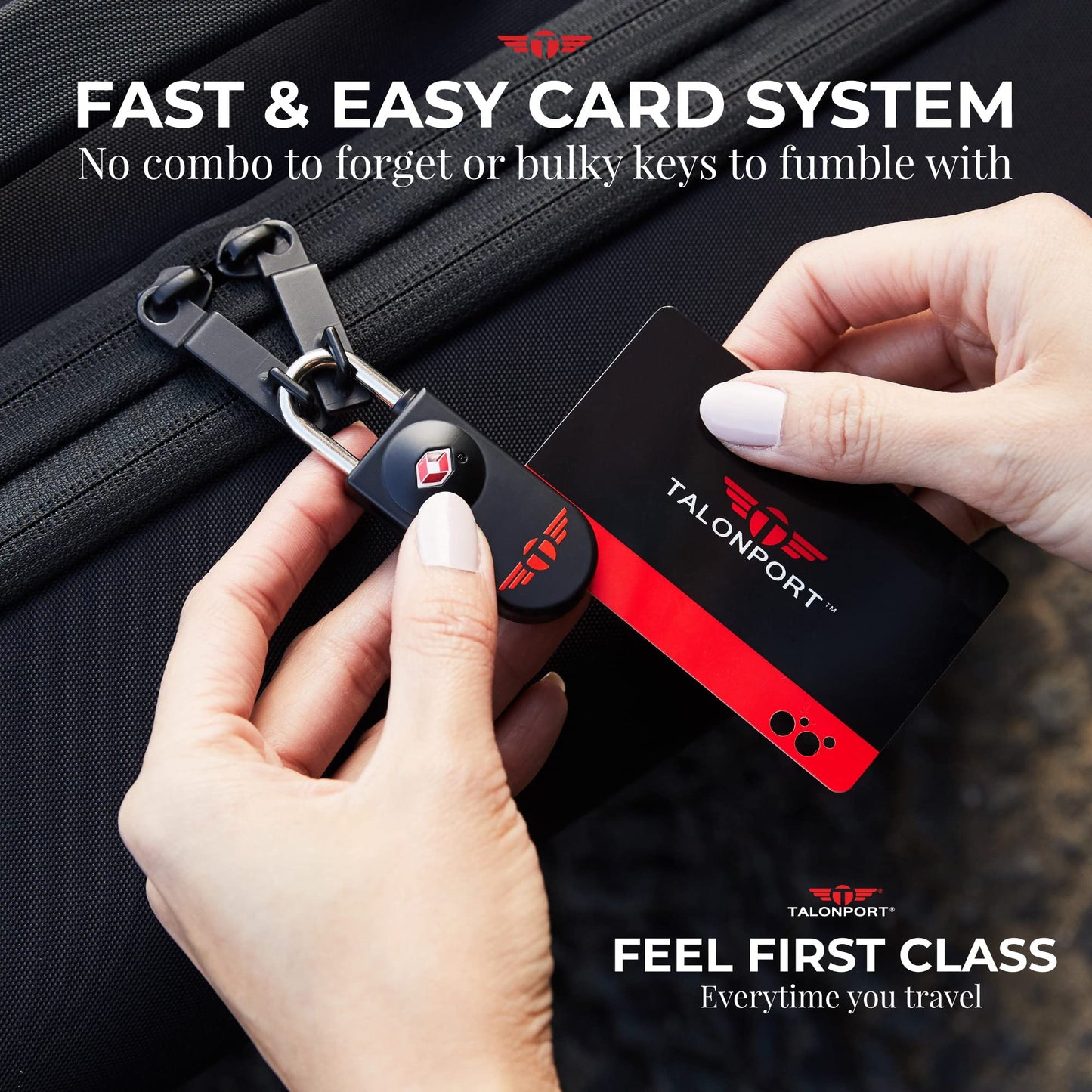 Keyless TSA Approved Luggage Locks with Lifetime Card Keys & No Combo to Forget (2 Pack)