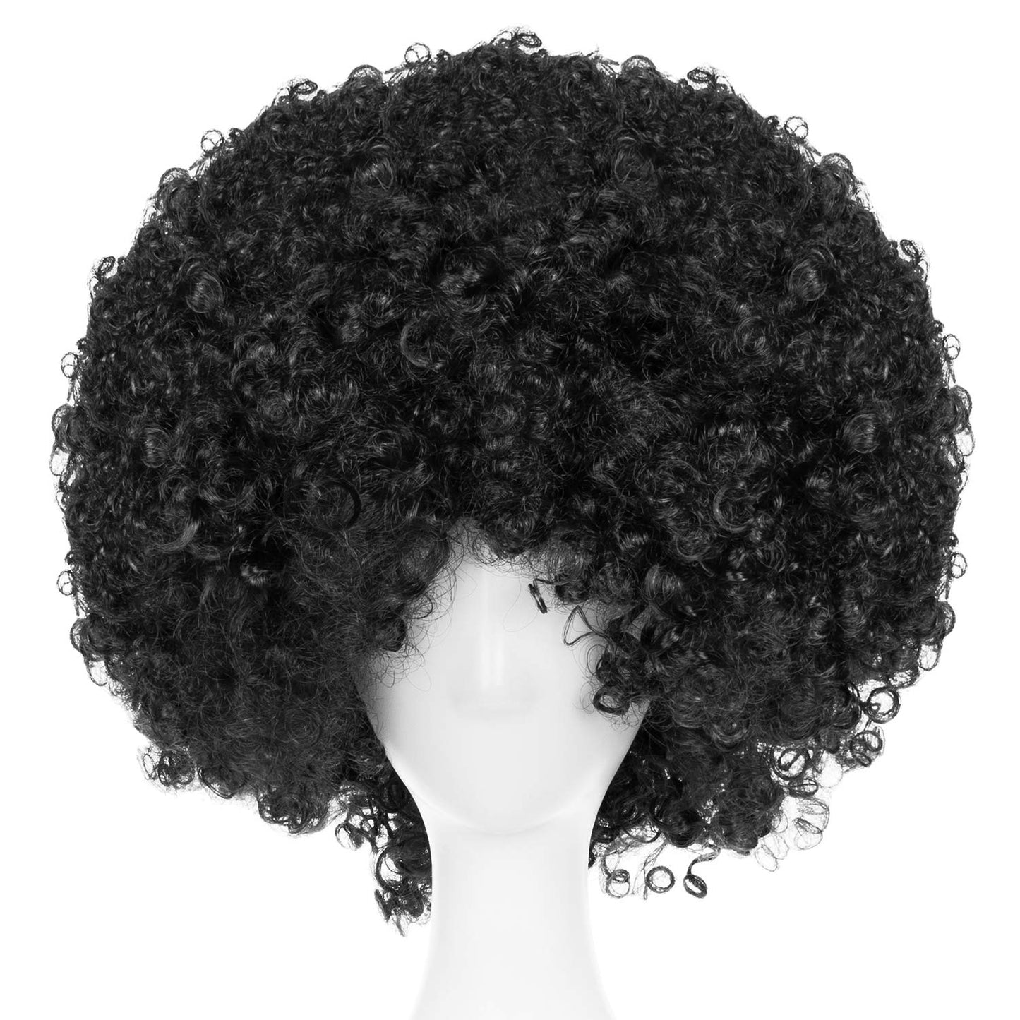 Joy Join Unisex Short Fluffy Afro Funny Wigs for Halloween,Holiday Party Clown Costume (Black)