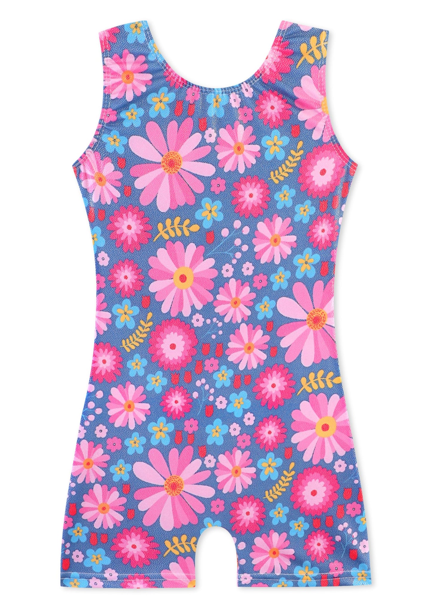 HOZIY Gymnastics Leotards for Girls 5t Size 5-6 Years Blue Flower Floral Tumbling Outfits Biketard Dance Clothes Clothing Toddlers Sparkle Sparkly Glitter Kids