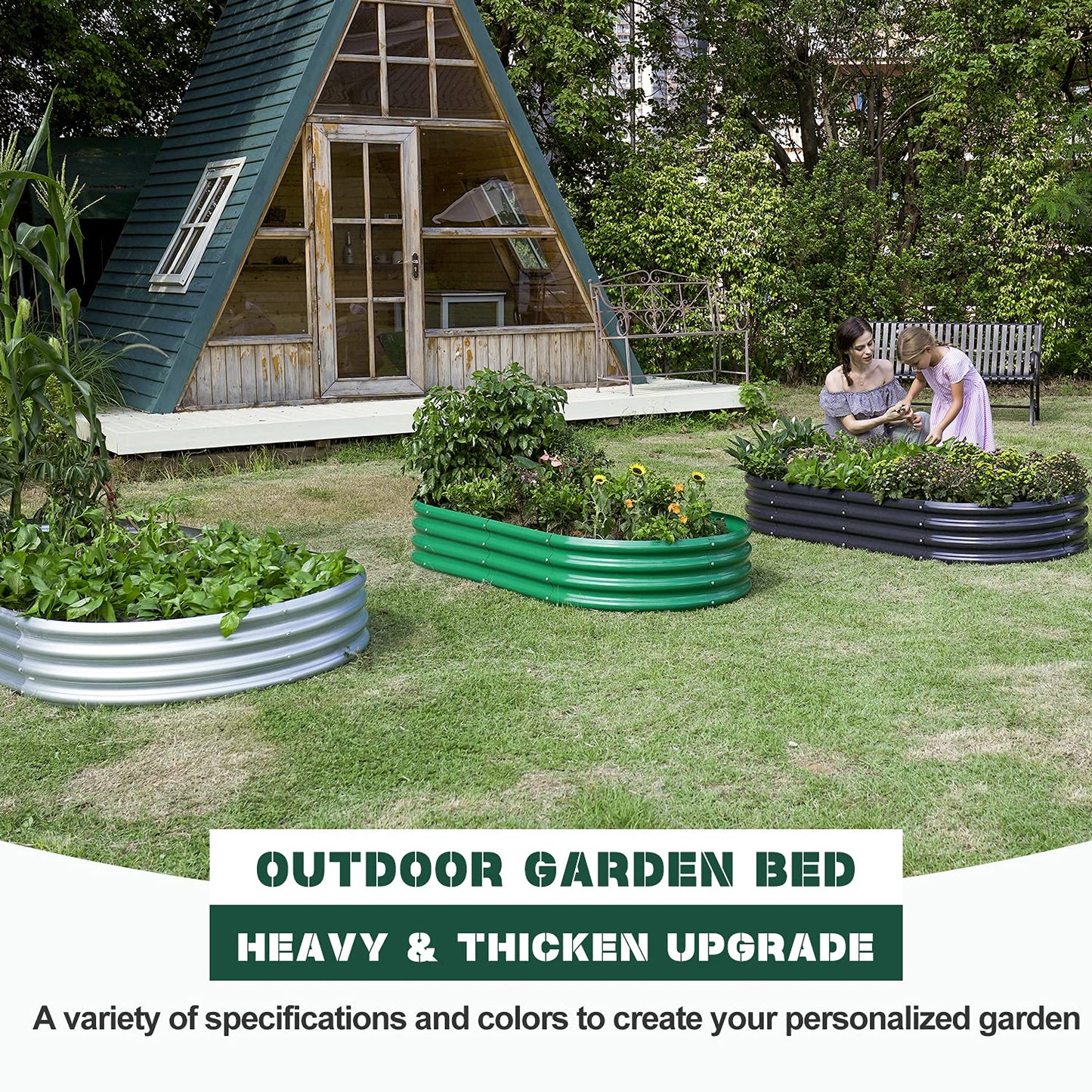 Land Guard 8×4×1 ft Galvanized Raised Garden Bed Kit,Raised Garden Boxes Outdoor, Oval Metal Raised Garden Beds for Vegetables……