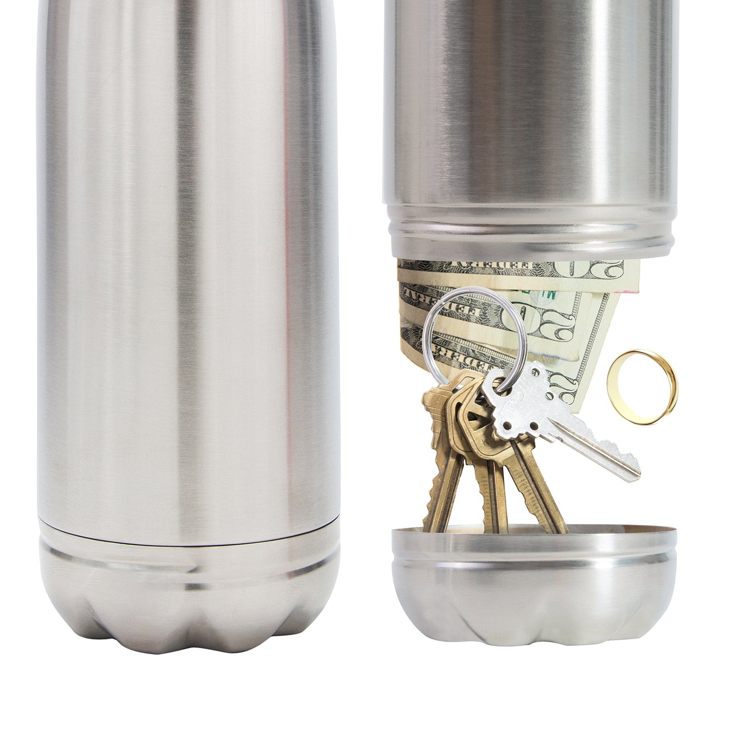 Diversion Water Bottle Can Safe by Stash-it, Stainless Steel Tumbler with Hiding Spot for Money, Discreet Decoy for Travel or at Home, Bottom Unscrews to Store your Valuables