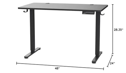 ErGear Height Adjustable Electric Standing Desk, 48 x 24 Inches Sit Stand up Desk, Memory Computer Home Office Desk with Two-Piece Desktop (Black)