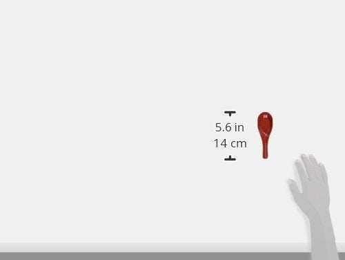 JapanBargain 2384, Chinese Soup Spoons Asian Japanese Chinese Wonton Soba Rice Pho Ramen Noodle Soup Spoons, Black/Red, Set of 2