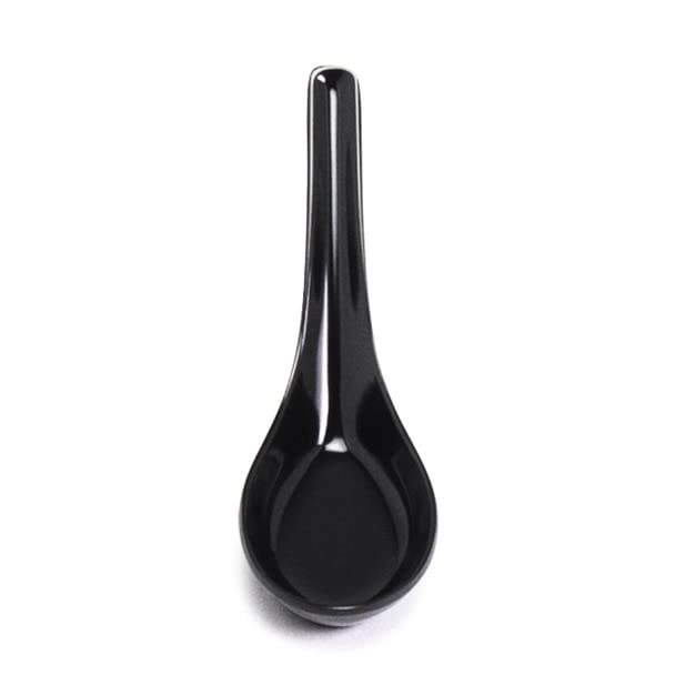 JapanBargain 3192x4, Black Soup Spoons Chinese Japanese Asian Spoons Wonton Miso Ramen Noodle Soup Spoons, Set of 4
