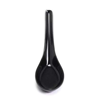 JapanBargain 3192x4, Black Soup Spoons Chinese Japanese Asian Spoons Wonton Miso Ramen Noodle Soup Spoons, Set of 4
